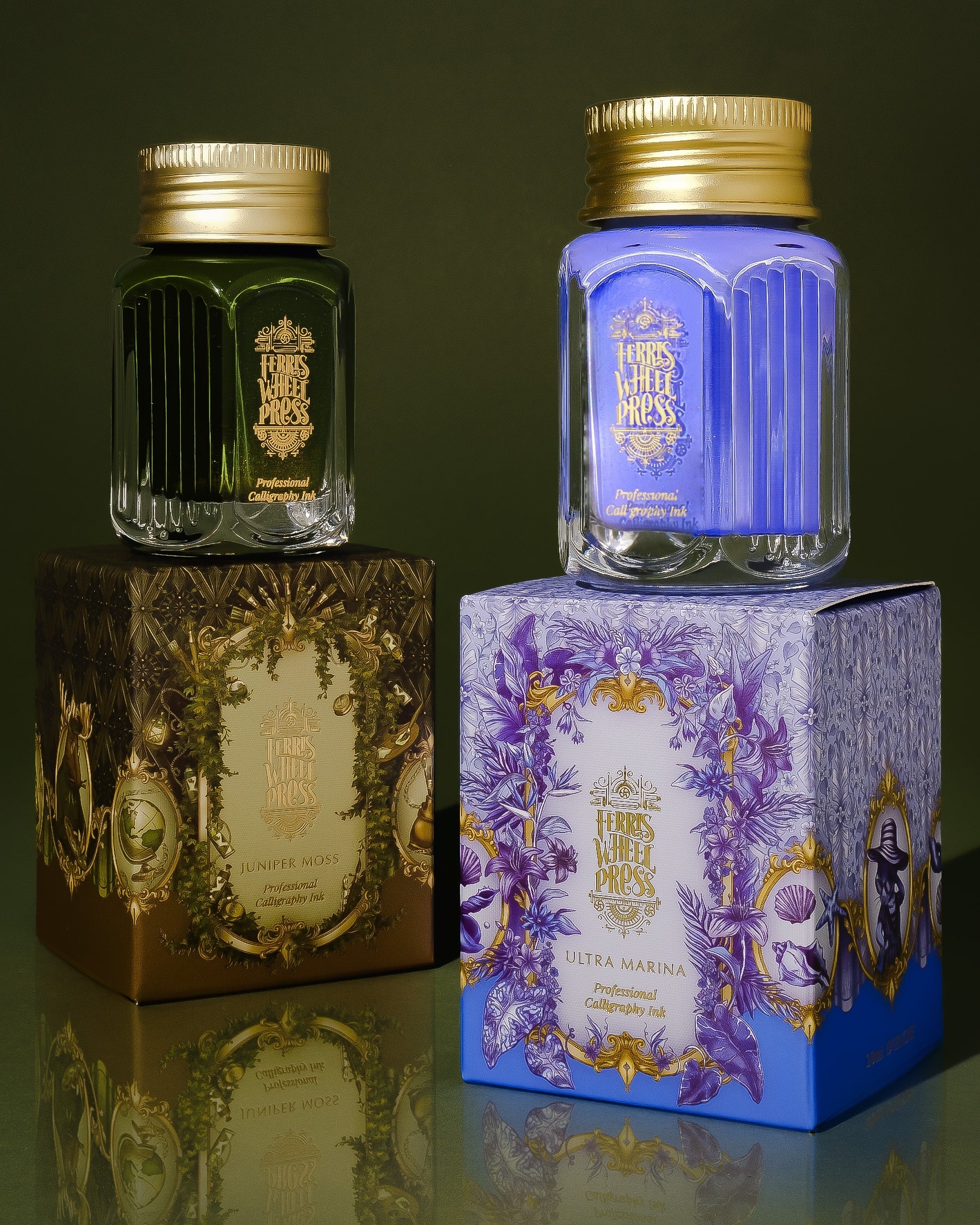 Flacon d'encre FERRIS WHEEL PRESS - Professional Calligraphy Ink - Juniper Moss - 28 ml - 818351003256