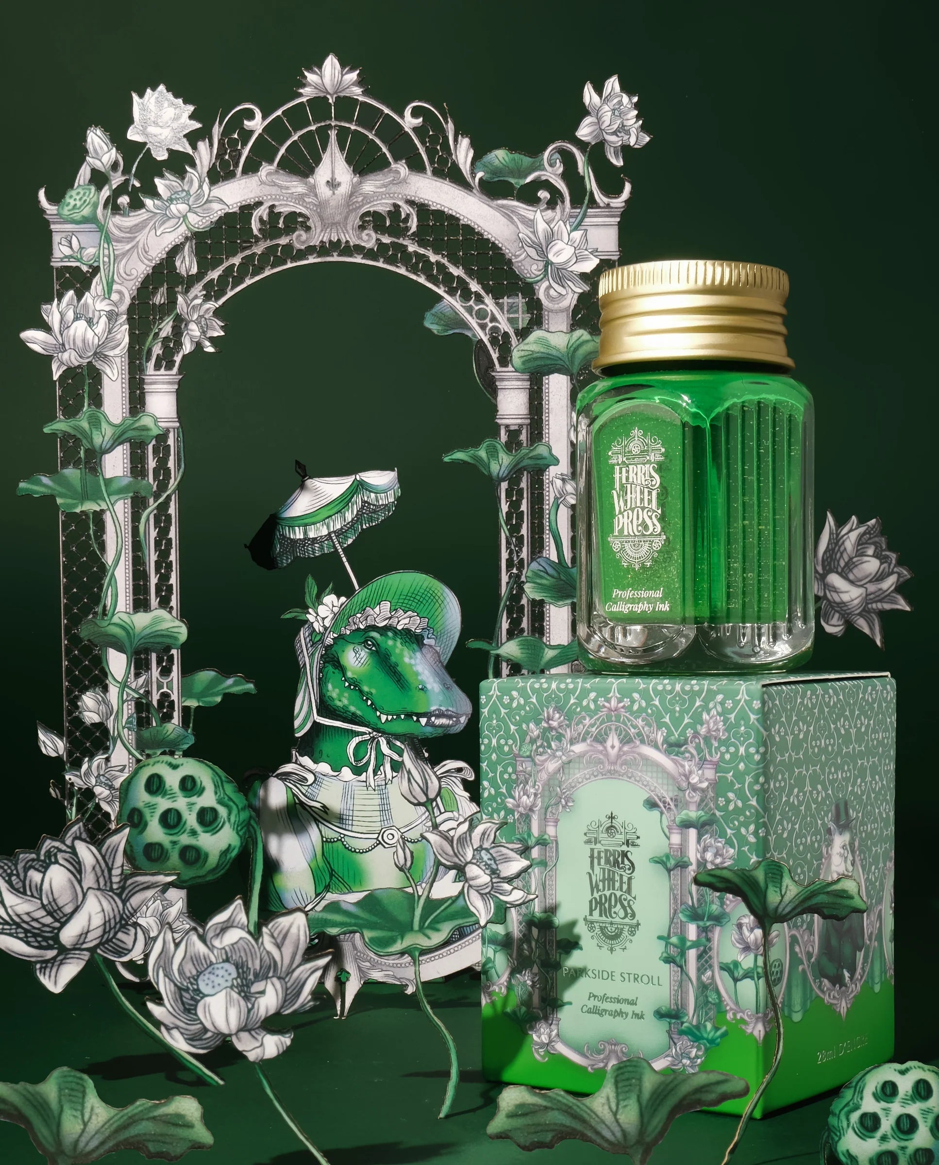 Flacon d'encre FERRIS WHEEL PRESS - Professional Calligraphy Ink - Parkside Stroll - 28 ml - 818351003553