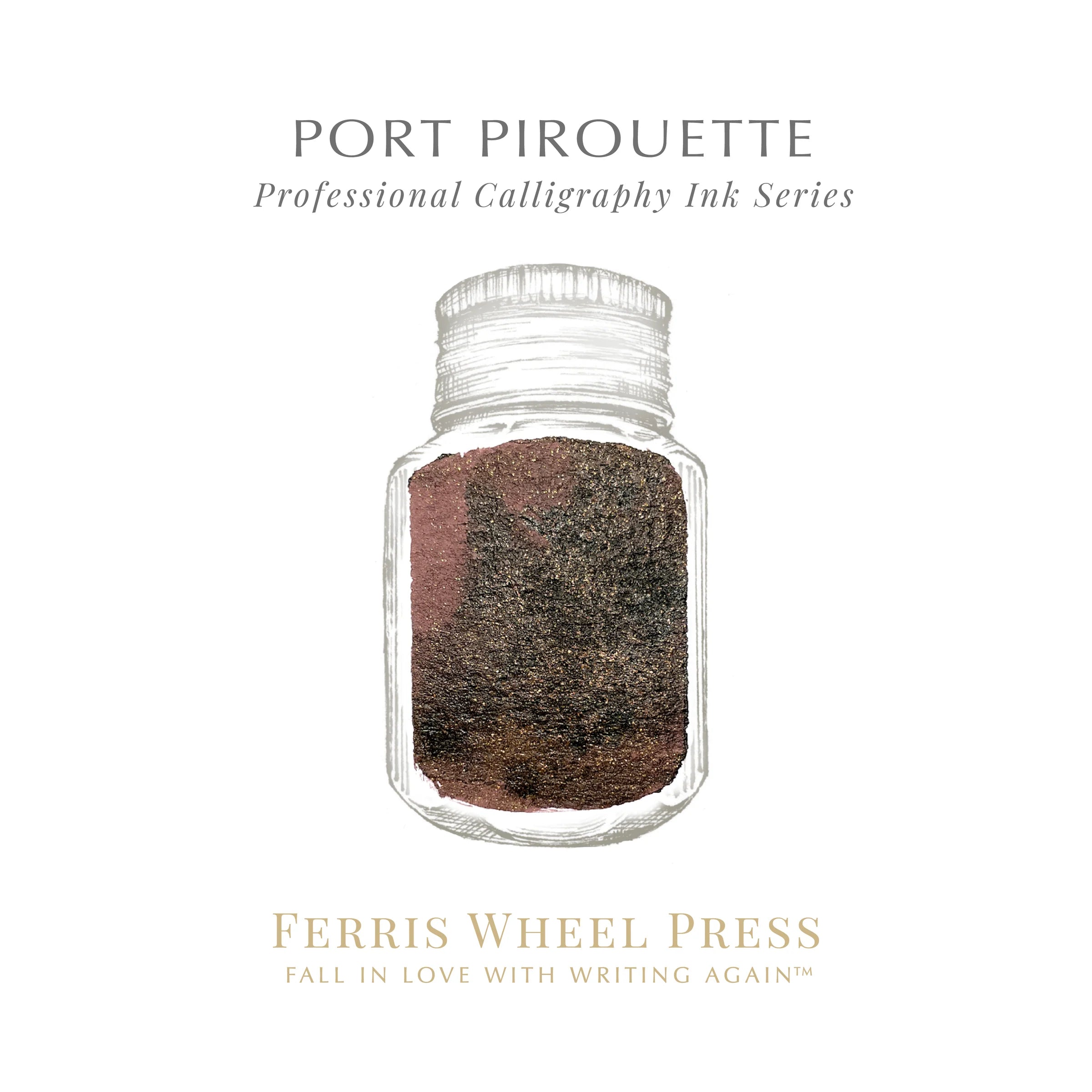 Flacon d'encre FERRIS WHEEL PRESS - Professional Calligraphy Ink - Port Pirouette - 28 ml -