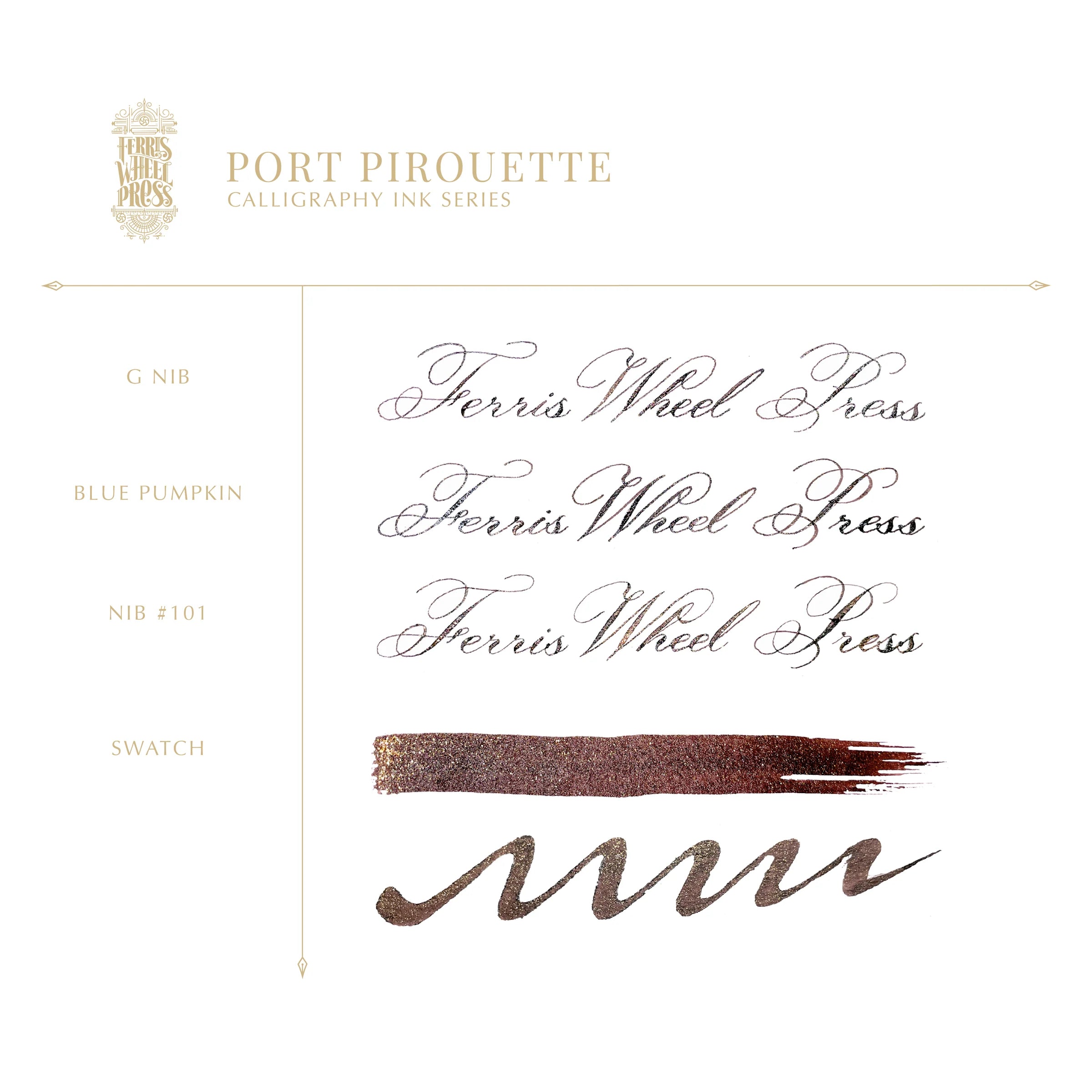 Flacon d'encre FERRIS WHEEL PRESS - Professional Calligraphy Ink - Port Pirouette - 28 ml -