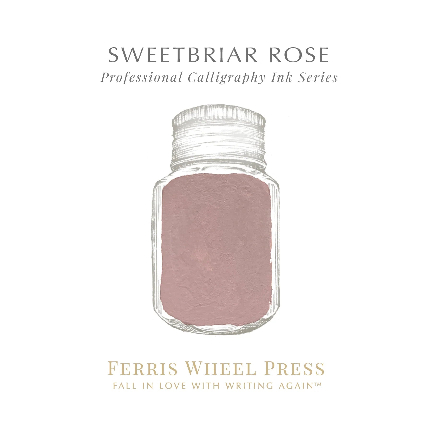 Flacon d'encre FERRIS WHEEL PRESS - Professional Calligraphy Ink - Sweetbriar Rose - 28 ml -