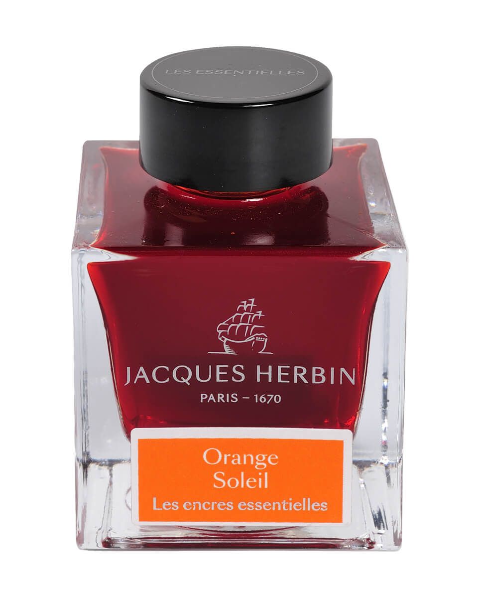Flacon d'encre JACQUES HERBIN - Les Encres Essentielles - Orange Soleil - 50 ml - 3188555131572