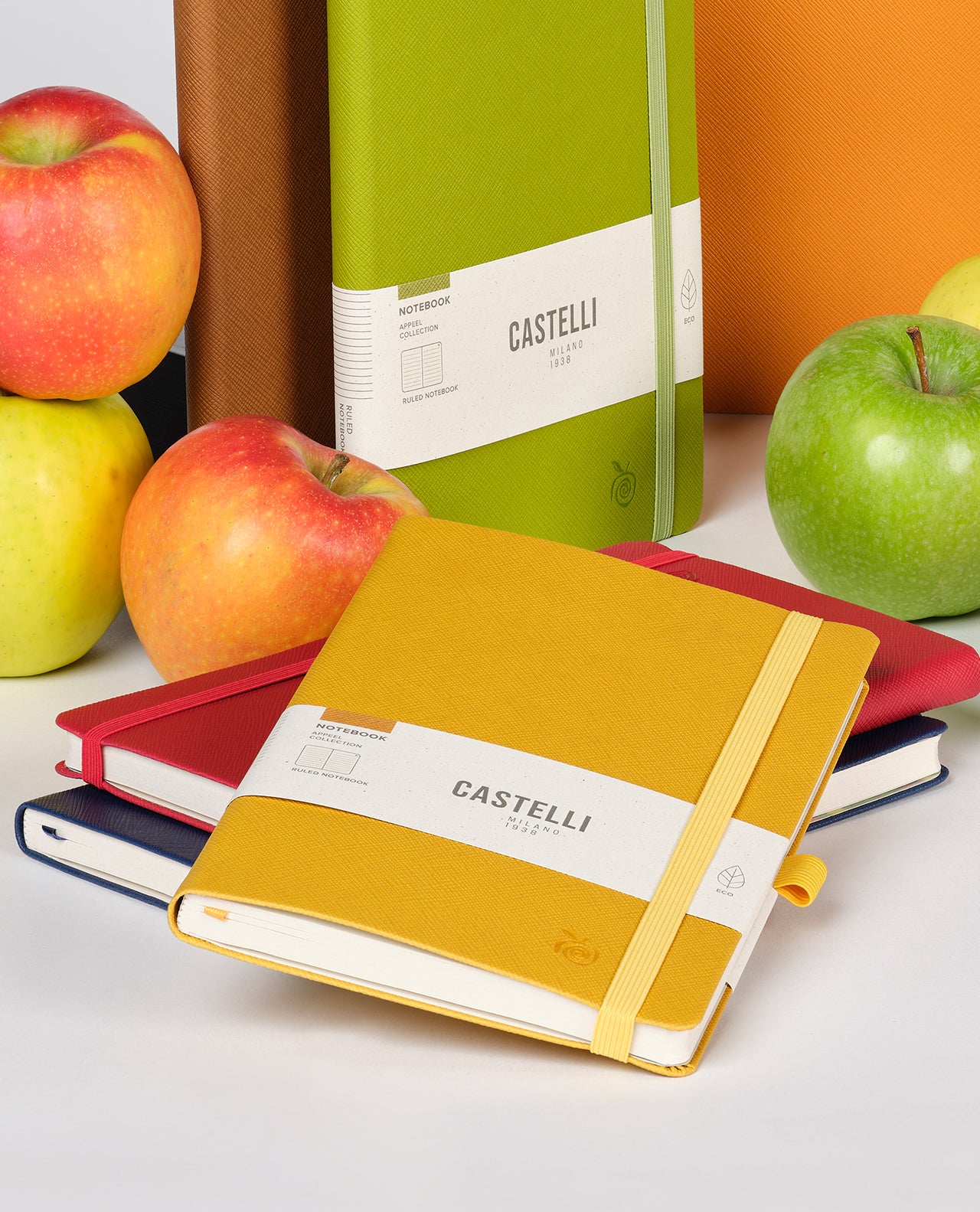 Carnet CASTELLI MILANO Appeel Classic - 19 x 25 cm - Hardcover - Ligné - Golden Delicious