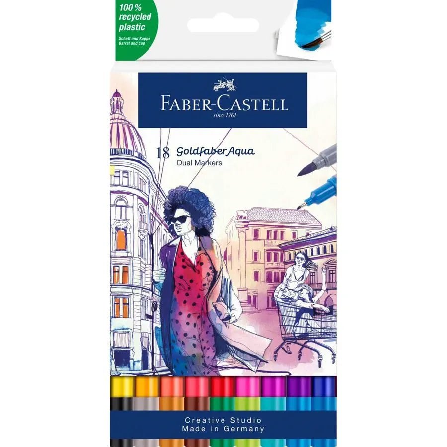 GOLDFABER Aquarelle Dual Markers - Étui 18 Couleurs - 4005401646181