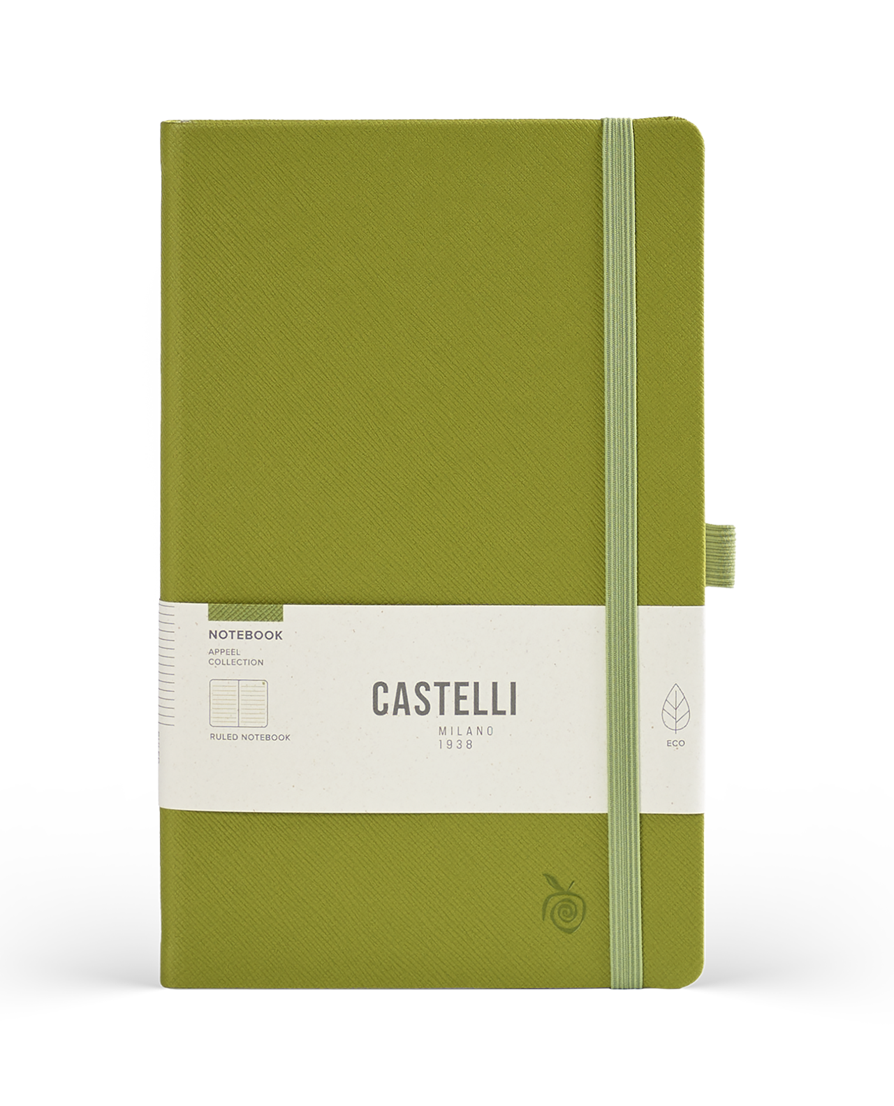 Carnet CASTELLI MILANO Appeel Classic - 19 x 25 cm - Hardcover - Ligné - Granny Smith