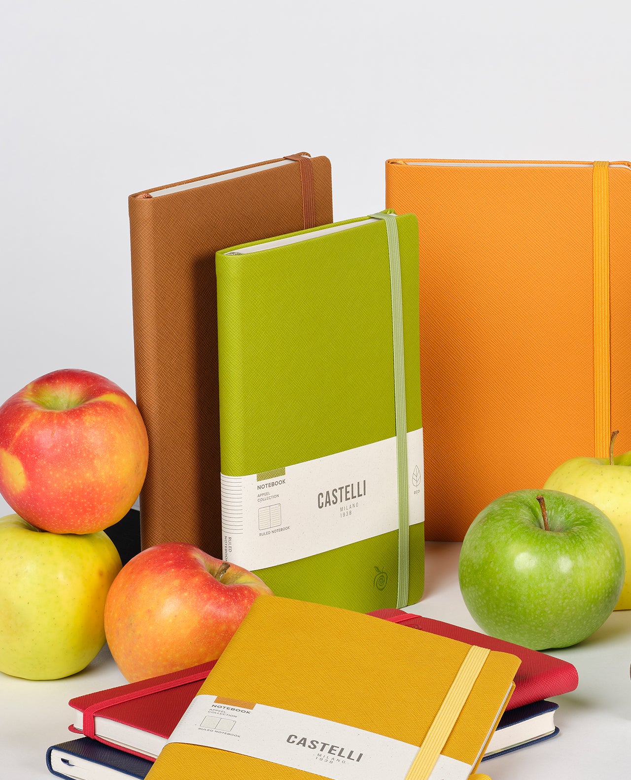 Carnet CASTELLI MILANO Appeel Classic - 19 x 25 cm - Hardcover - Ligné - Granny Smith