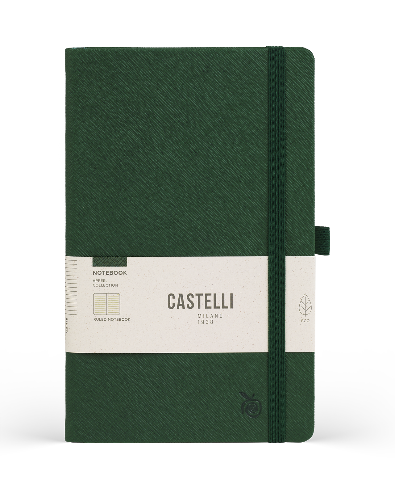 Carnet CASTELLI MILANO Appeel Classic - 19 x 25 cm - Hardcover - Ligné - Green