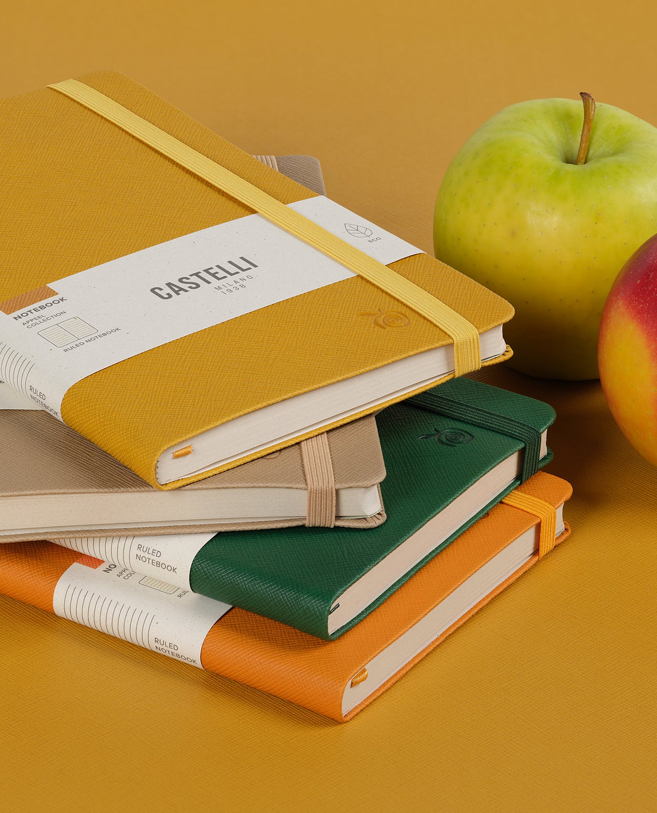 Carnet CASTELLI MILANO Appeel Classic - 19 x 25 cm - Hardcover - Ligné - Green