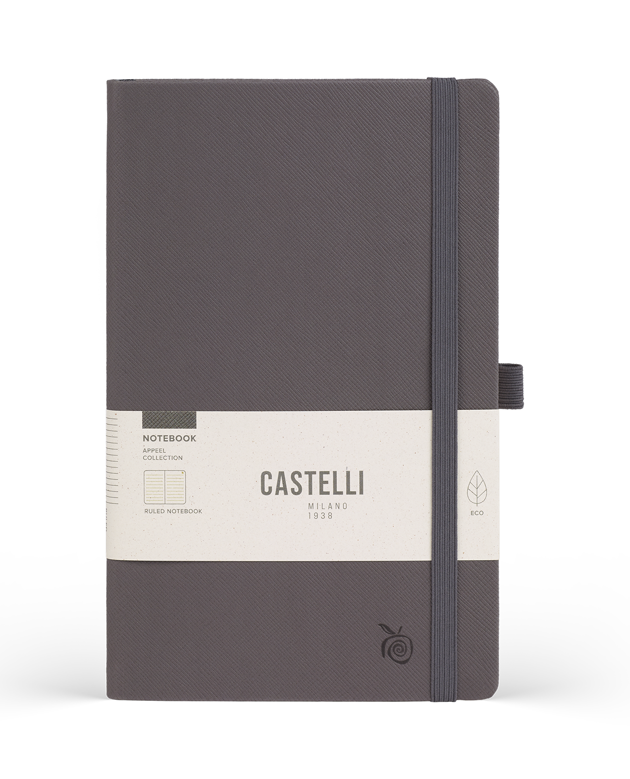 Carnet CASTELLI MILANO Appeel Classic - 19 x 25 cm - Hardcover - Ligné - Grey