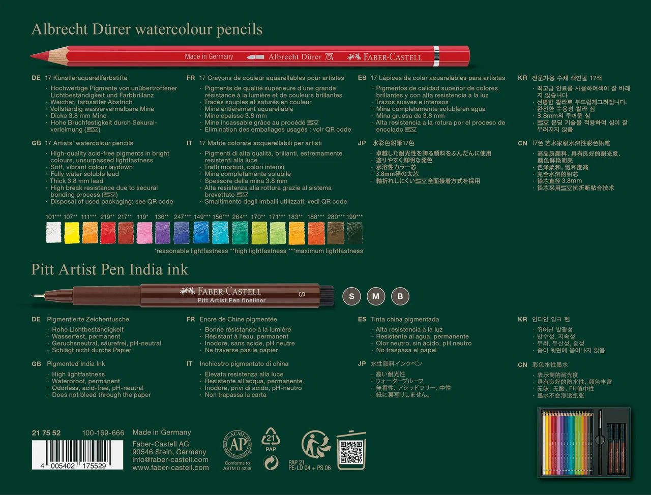 Set multiproduits ALBRECHT DÜRER & PITT ARTIST PEN - Coffret 21 pièces - FABER-CASTELL