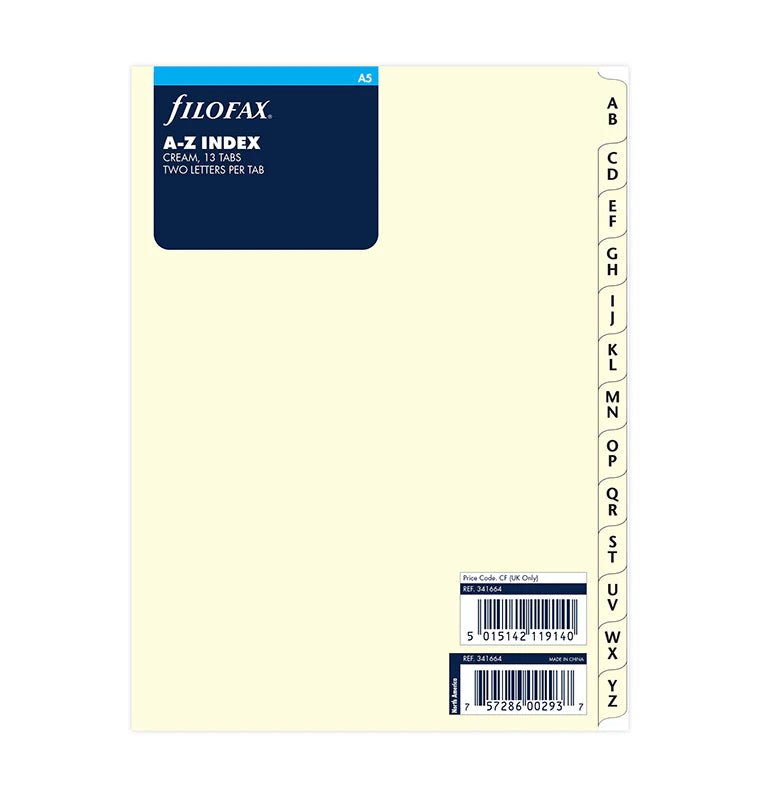 Index alphabétique FILOFAX - Cotton Cream - A5 - A5 - 5015142119140