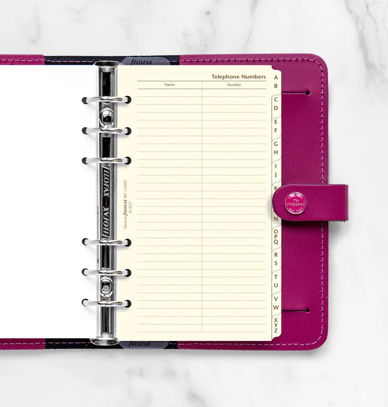 Index alphabétique pour contacts téléphoniques FILOFAX - Cotton Cream - Personal - Personal - 5015142128265