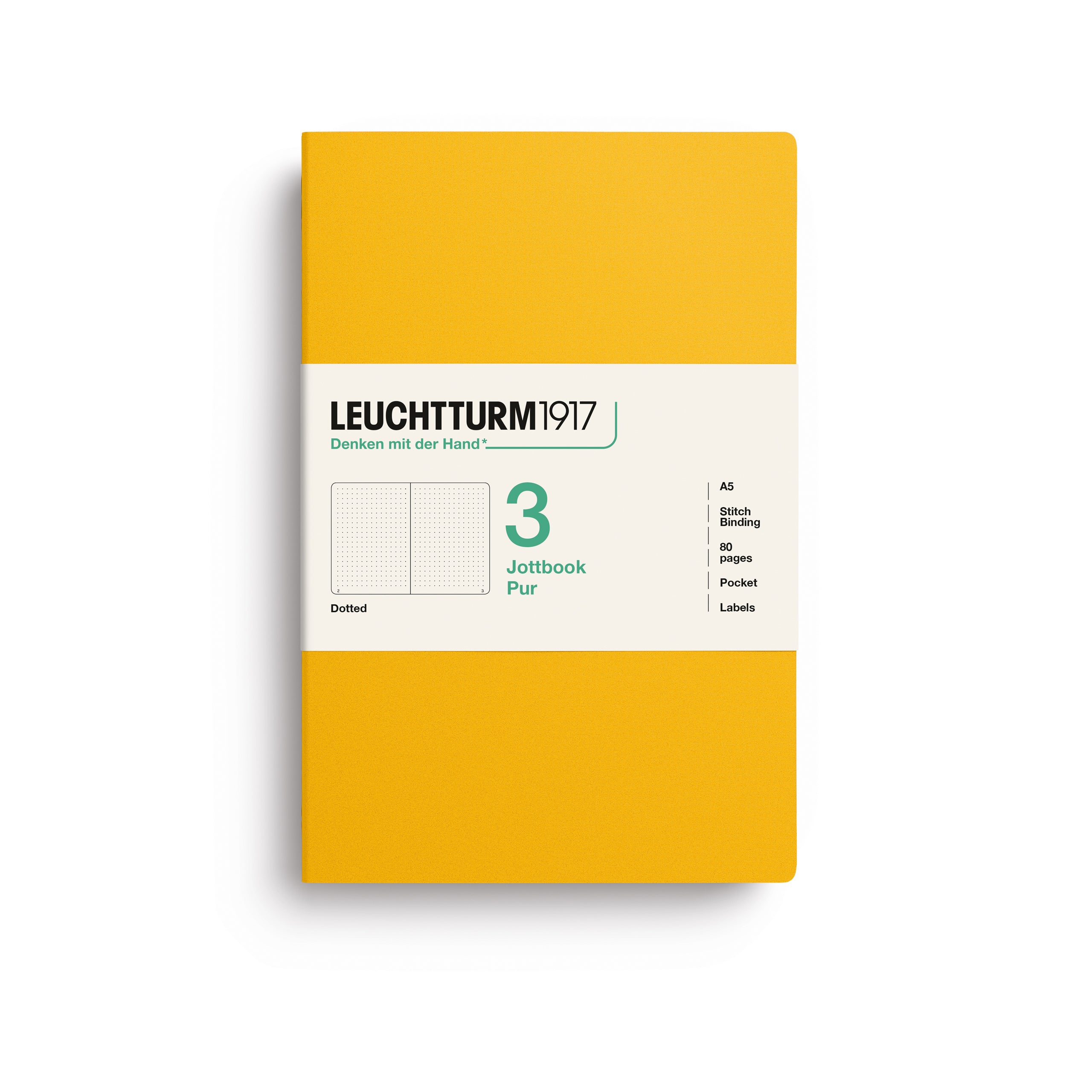 Carnet LEUCHTTURM1917 Jottbook Pur - A5 - Softcover - Pointillé - Sunflower