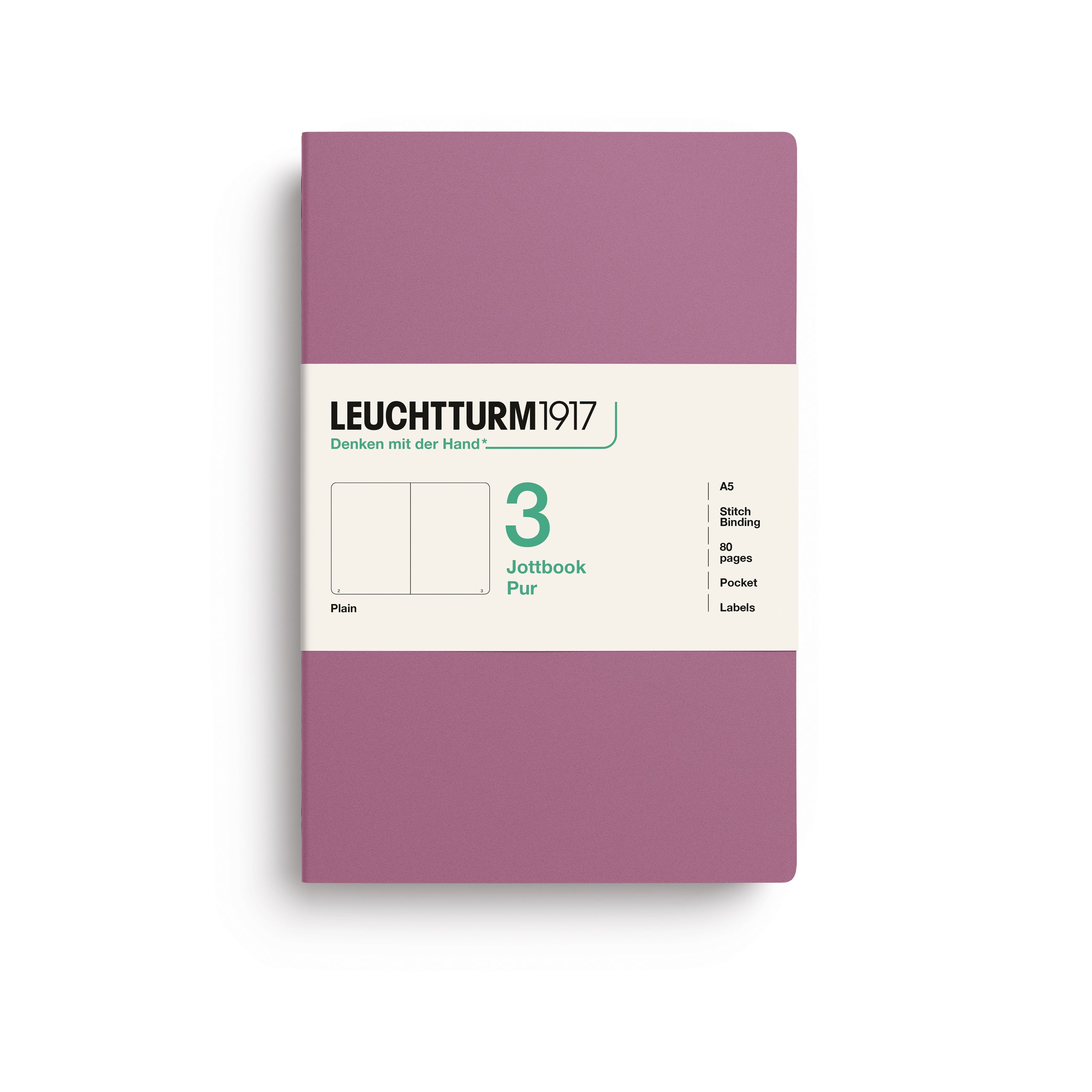 Carnet LEUCHTTURM1917 Jottbook Pur - A5 - Softcover - Uni - Dusty Rose