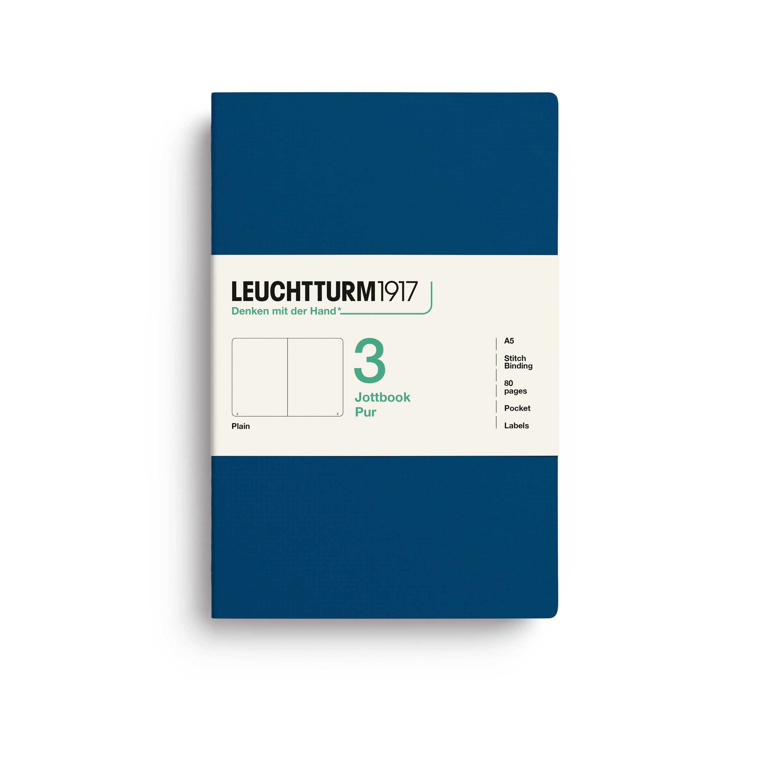 Carnet LEUCHTTURM1917 Jottbook Pur - A5 - Softcover - Uni - Indigo