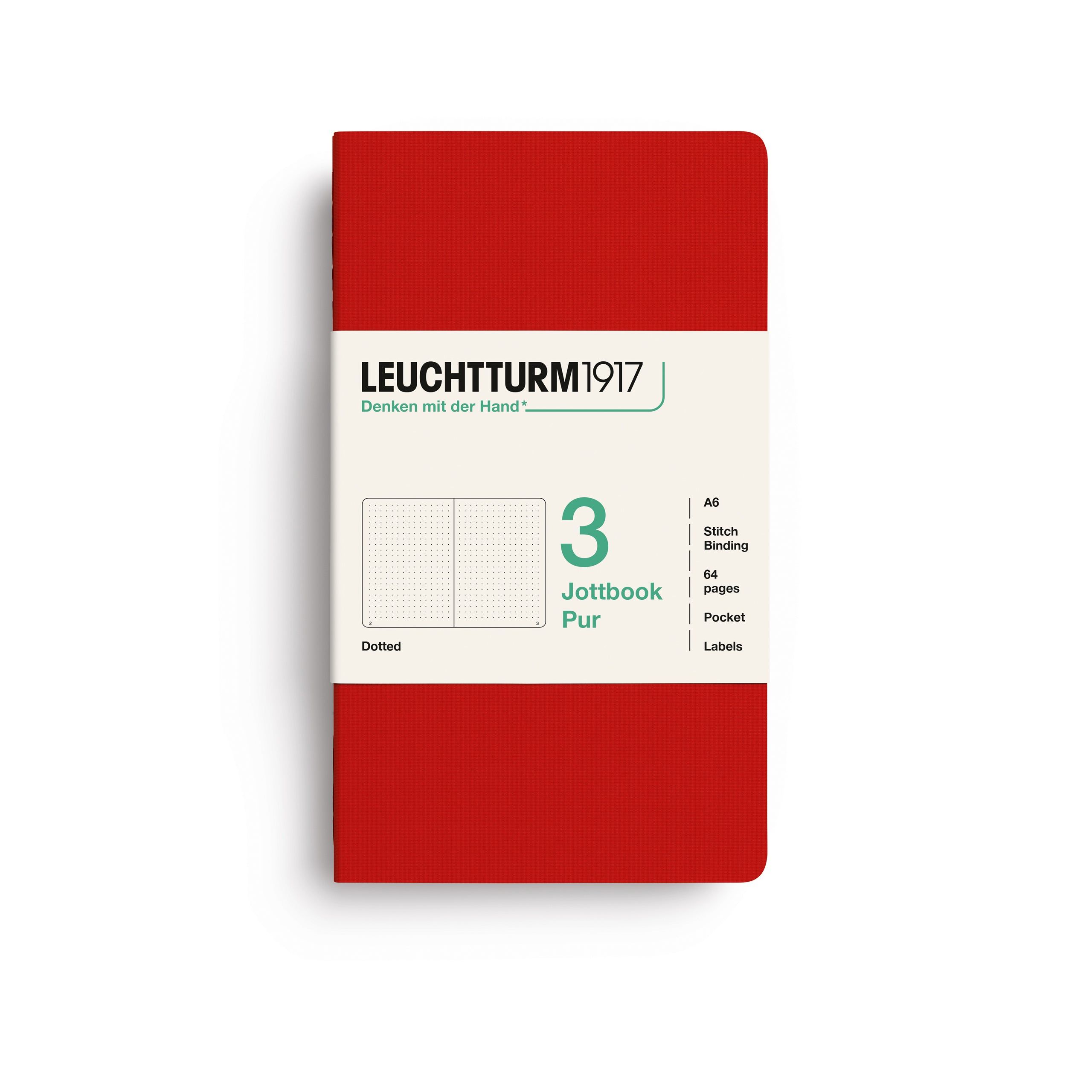 Carnet LEUCHTTURM1917 Jottbook Pur - A6 - Softcover - Pointillé - Cherry