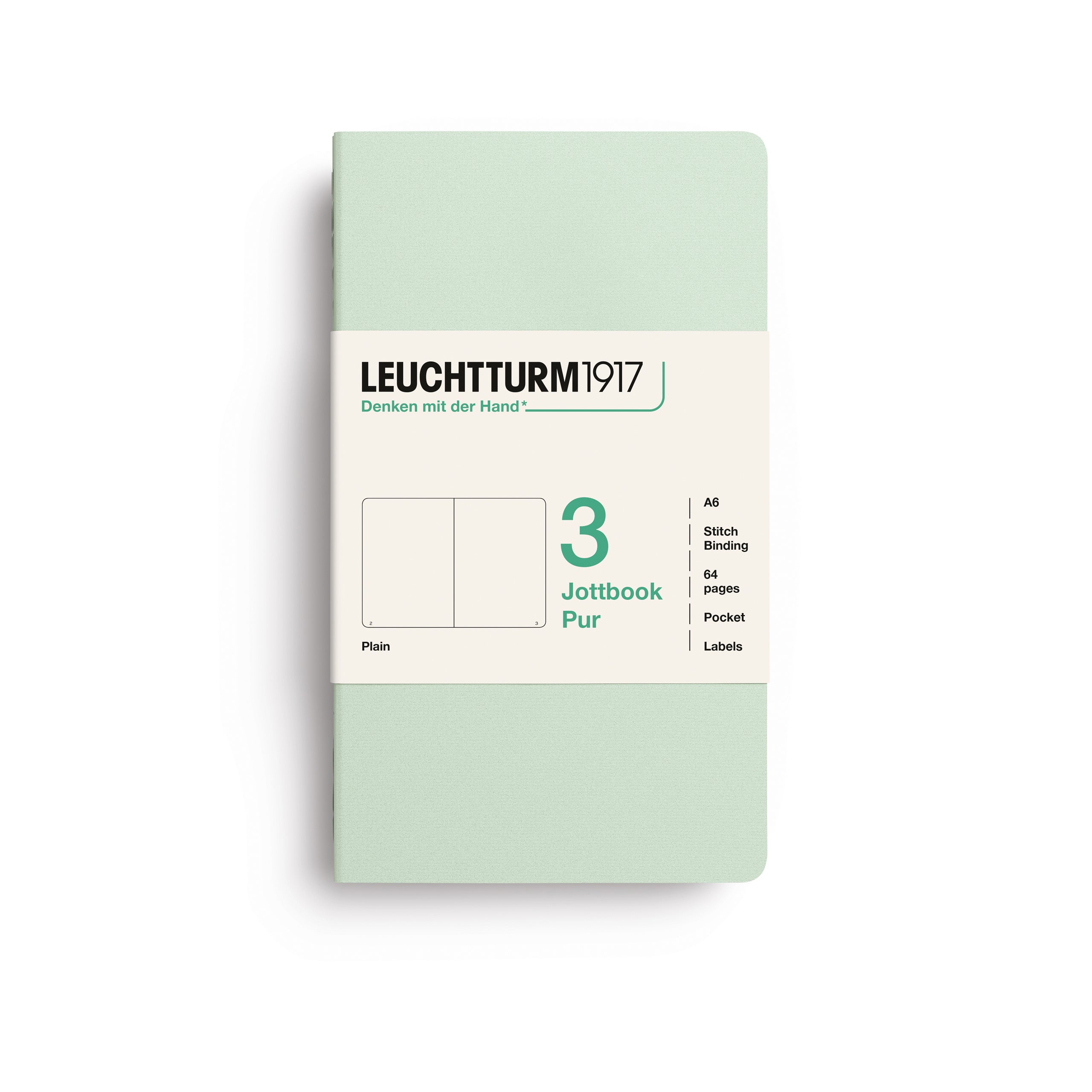 Carnet LEUCHTTURM1917 Jottbook Pur - A6 - Softcover - Uni - Mint Green