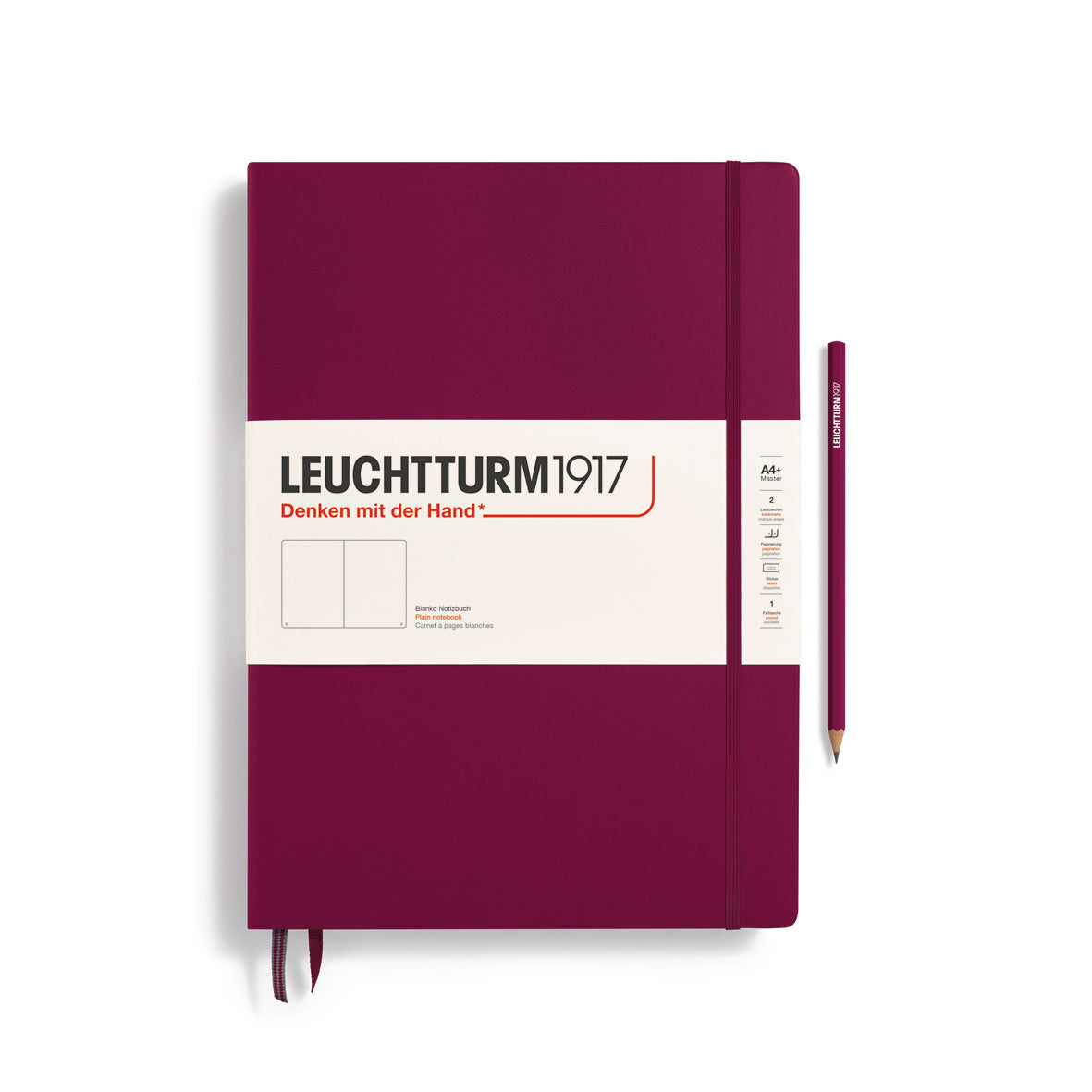 Leuchtturm1917 Carnet Classic Rigide Blanc A4+ / Blanc / Port Red