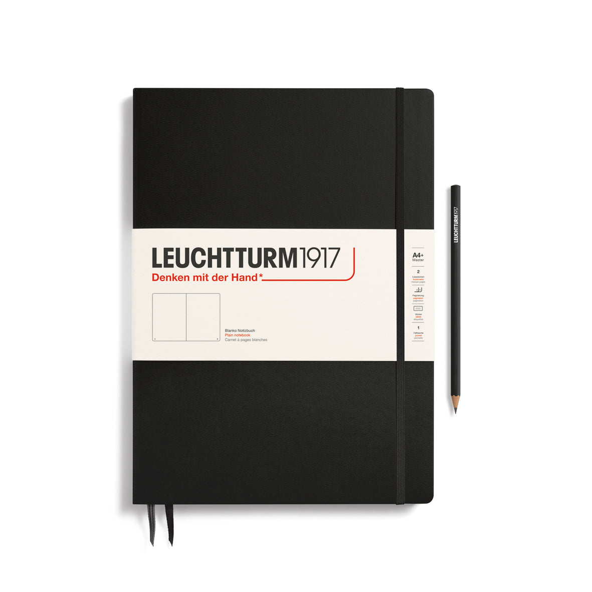 Leuchtturm1917 Carnet Classic Rigide Blanc A4+ Slim / Blanc / Black 4004117328176