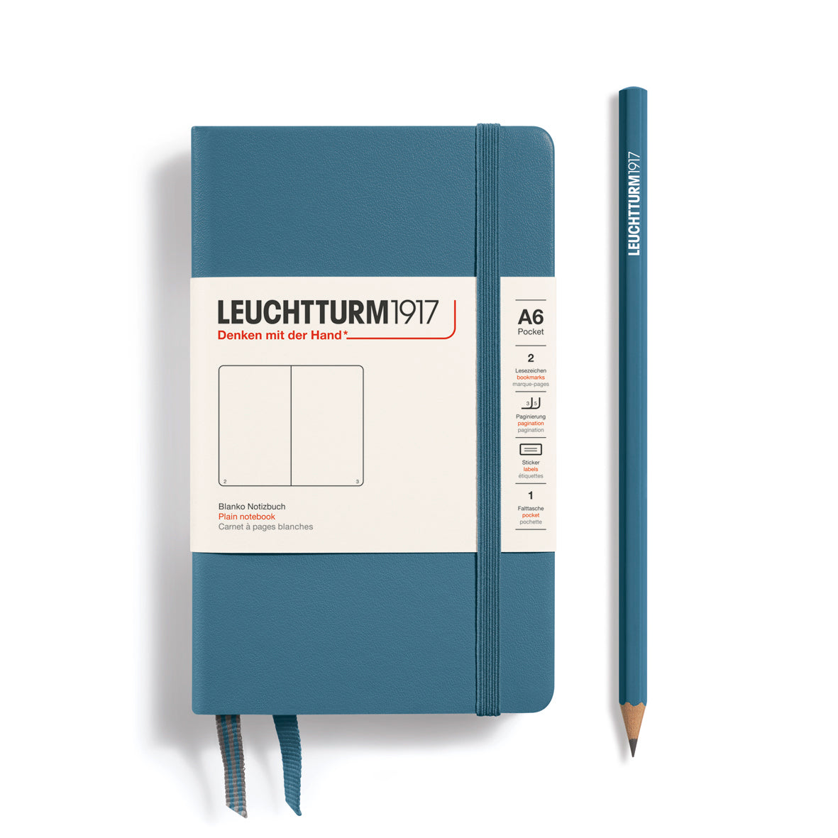 Leuchtturm1917 Carnet Classic Rigide Blanc A6 / Blanc / Stone Blue 4004117610714