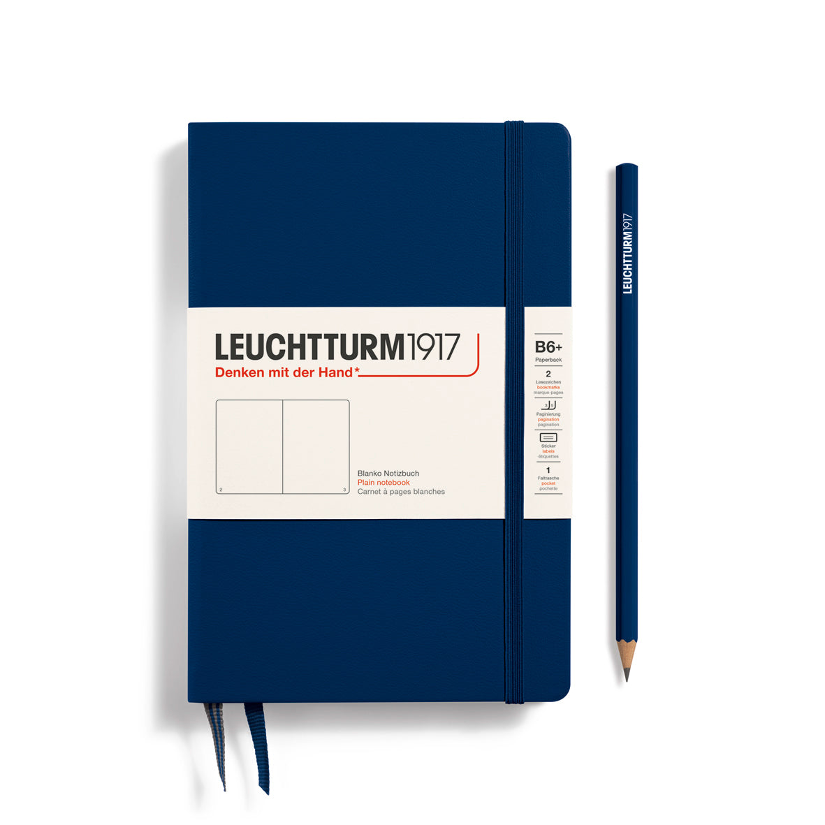 Leuchtturm1917 Carnet Classic Rigide Blanc B6+ / Blanc / Marine