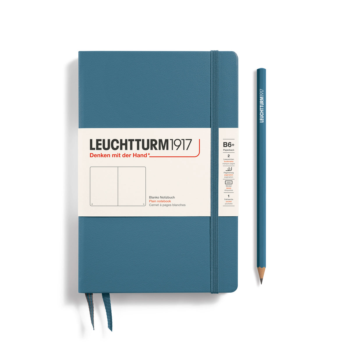 Leuchtturm1917 Carnet Classic Rigide Blanc B6+ / Blanc / Stone Blue