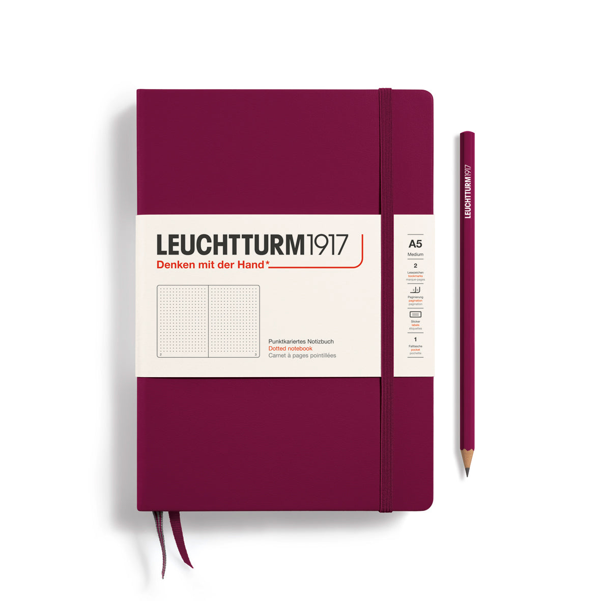 Leuchtturm1917 Carnet Classic Rigide Pointillé A5 / Pointillé / Port Red 4004117551901