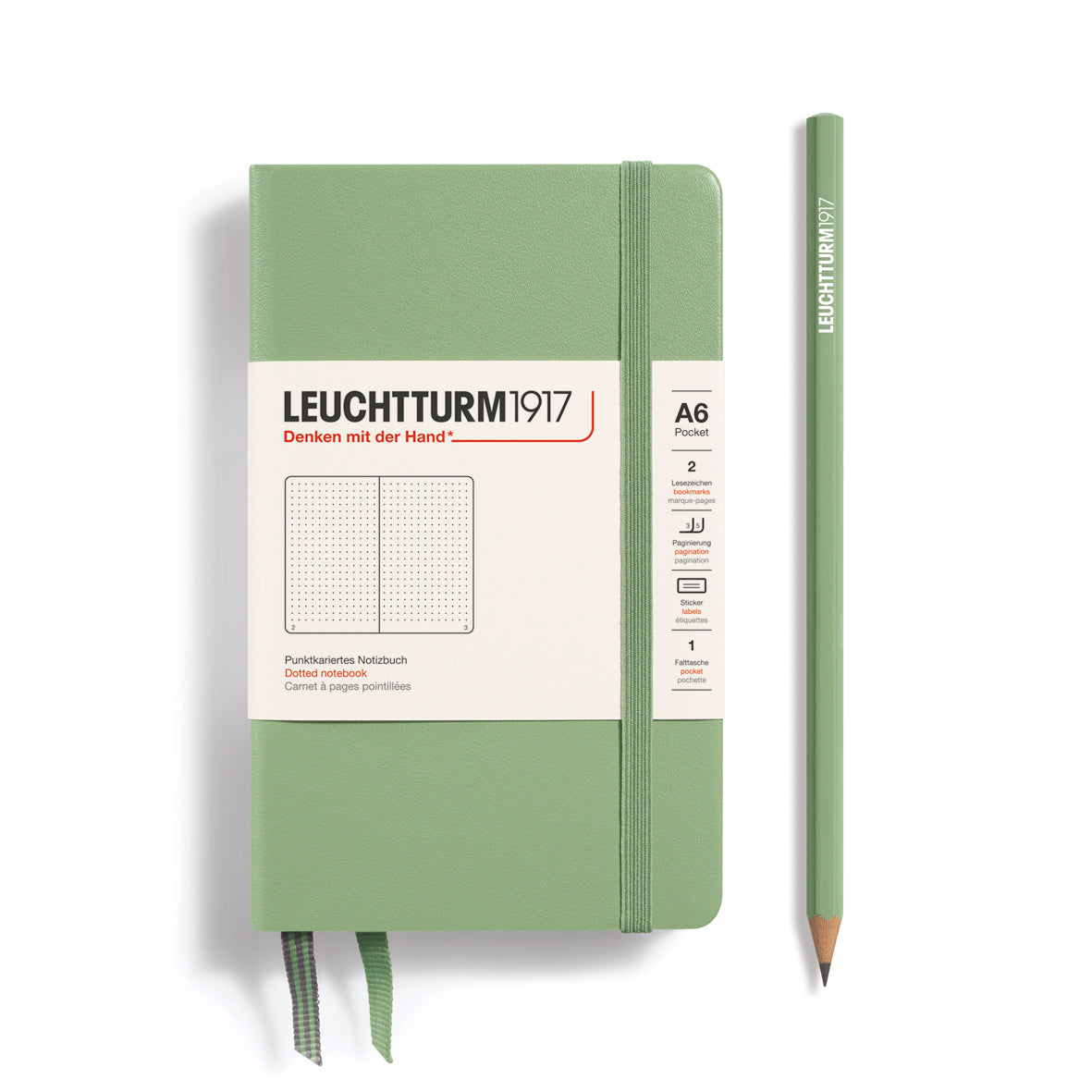 Leuchtturm1917 Carnet Classic Rigide Pointillé A6 / Pointillé / Sage