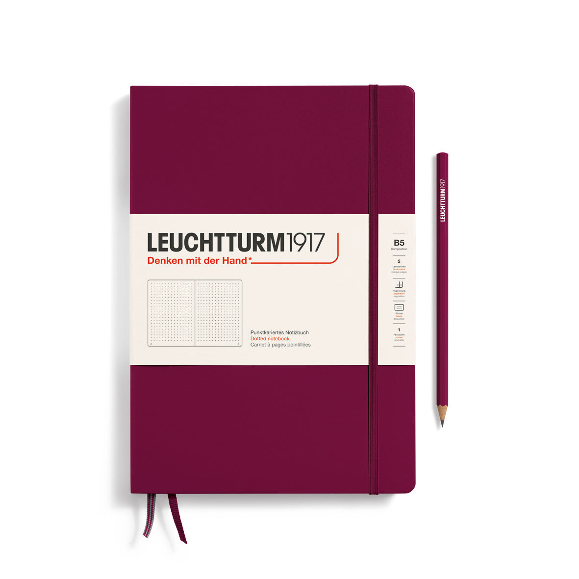 Leuchtturm1917 Carnet Classic Rigide Pointillé B5 / Pointillé / Port Red