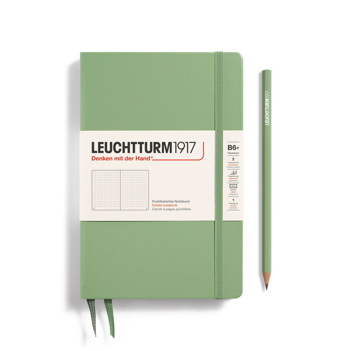 Leuchtturm1917 Carnet Classic Rigide Pointillé B6+ / Pointillé / Sage