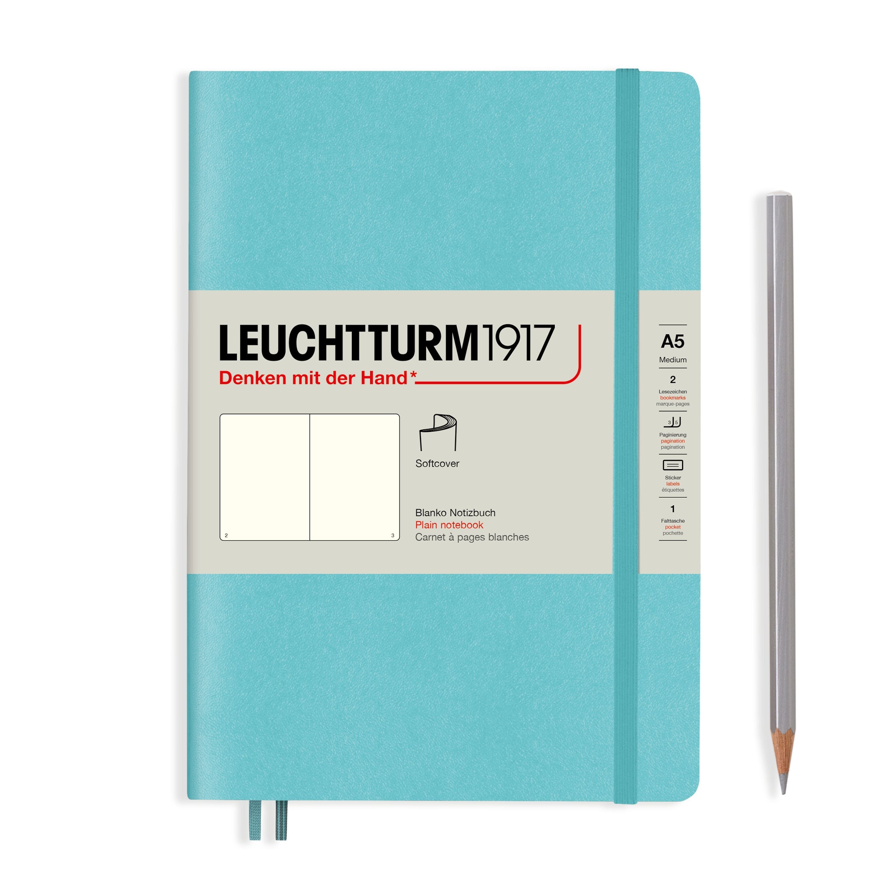 Leuchtturm1917 Carnet Classic Souple Blanc A5 / Blanc / Aquamarine 4004117588167