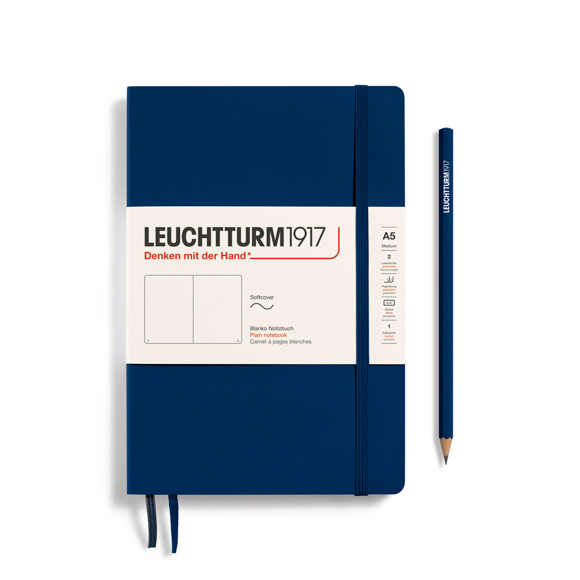 Leuchtturm1917 Carnet Classic Souple Blanc A5 / Blanc / Marine 4004117583131