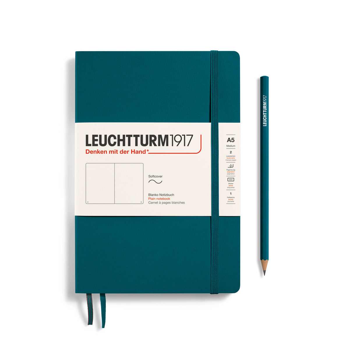 Leuchtturm1917 Carnet Classic Souple Blanc A5 / Blanc / Pacific Green 4004117583117
