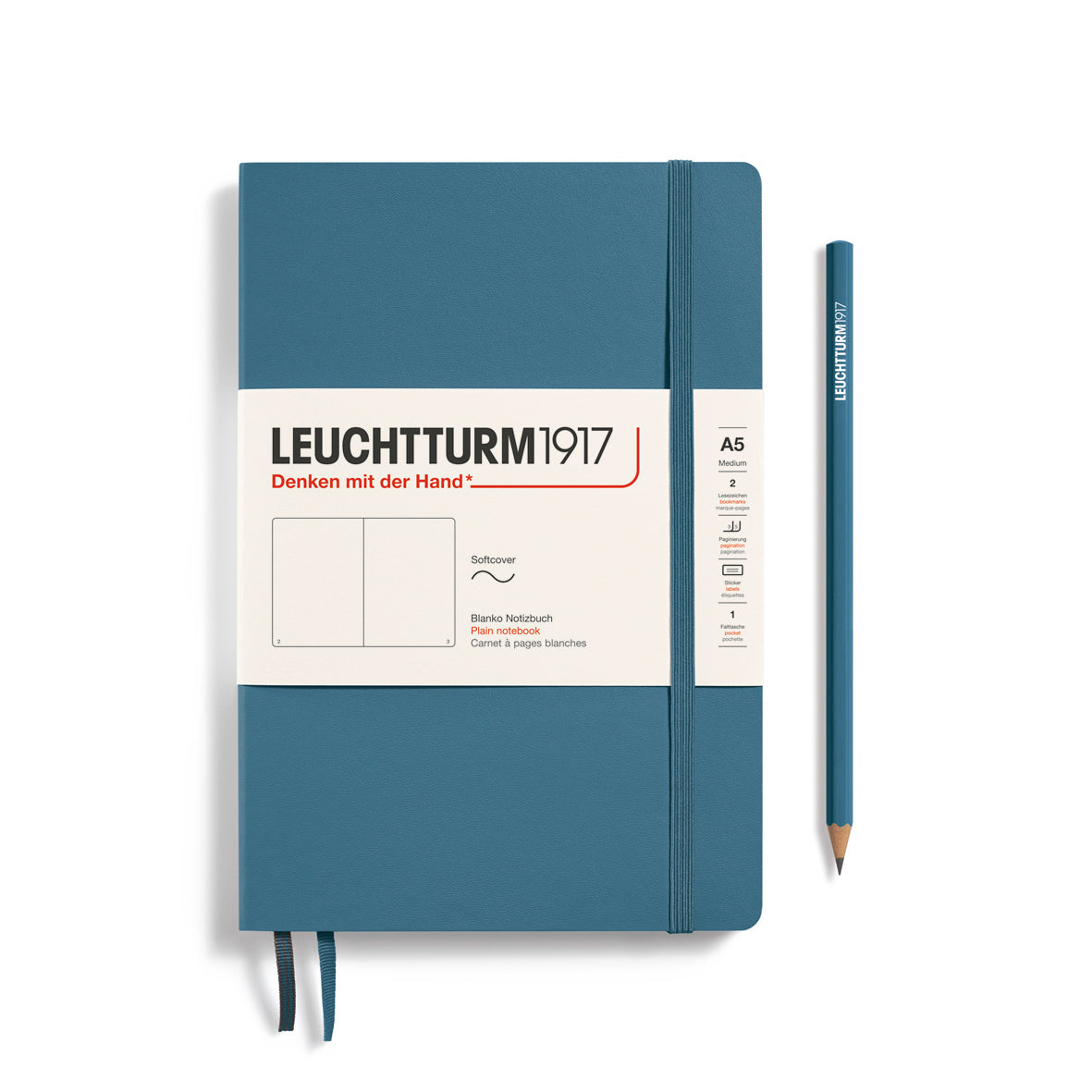 Leuchtturm1917 Carnet Classic Souple Blanc A5 / Blanc / Stone Blue 4004117588082