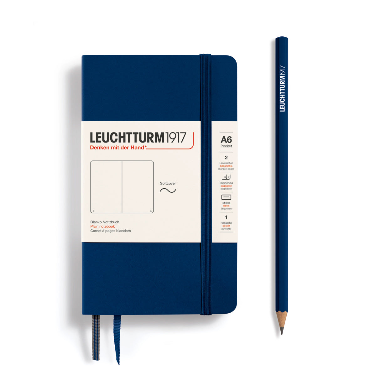 Leuchtturm1917 Carnet Classic Souple Blanc A6 / Blanc / Marine 4004117468353