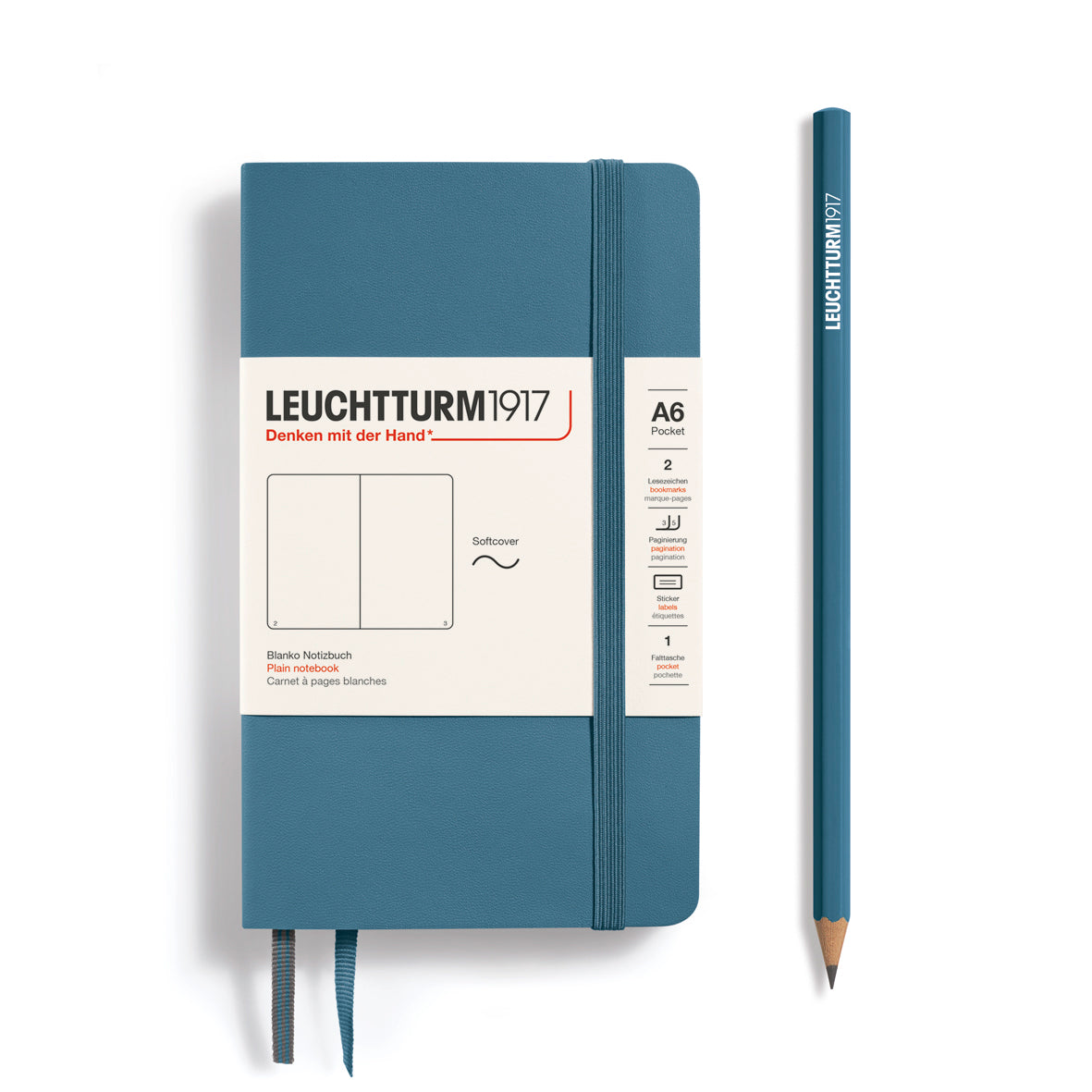 Leuchtturm1917 Carnet Classic Souple Blanc A6 / Blanc / Stone Blue 4004117610905