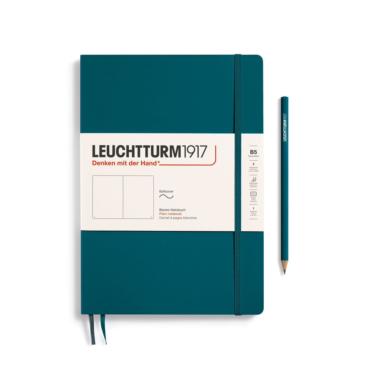 Leuchtturm1917 Carnet Classic Souple Blanc B5 / Blanc / Pacific Green 4004117551710