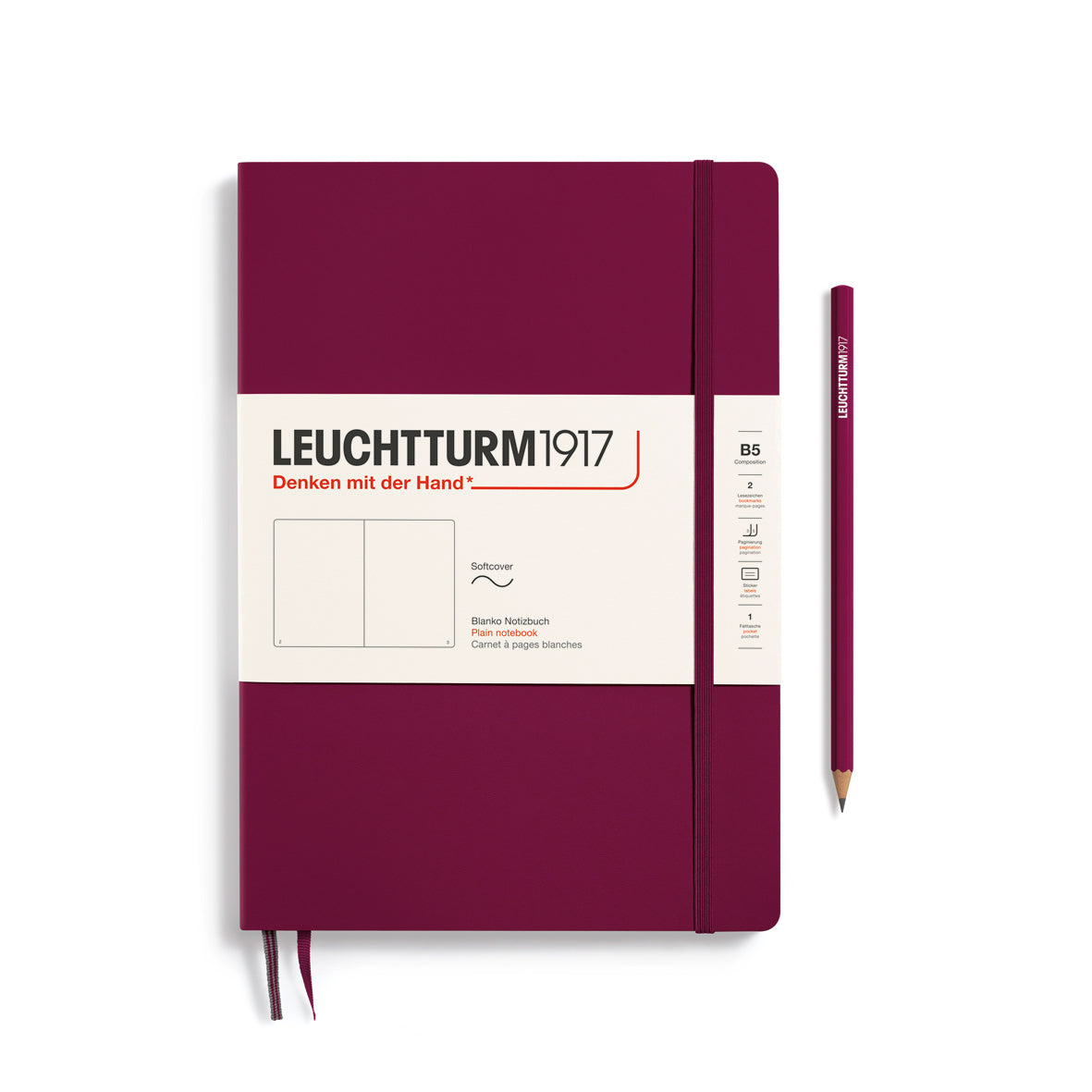 Leuchtturm1917 Carnet Classic Souple Blanc B5 / Blanc / Port Red 4004117551703