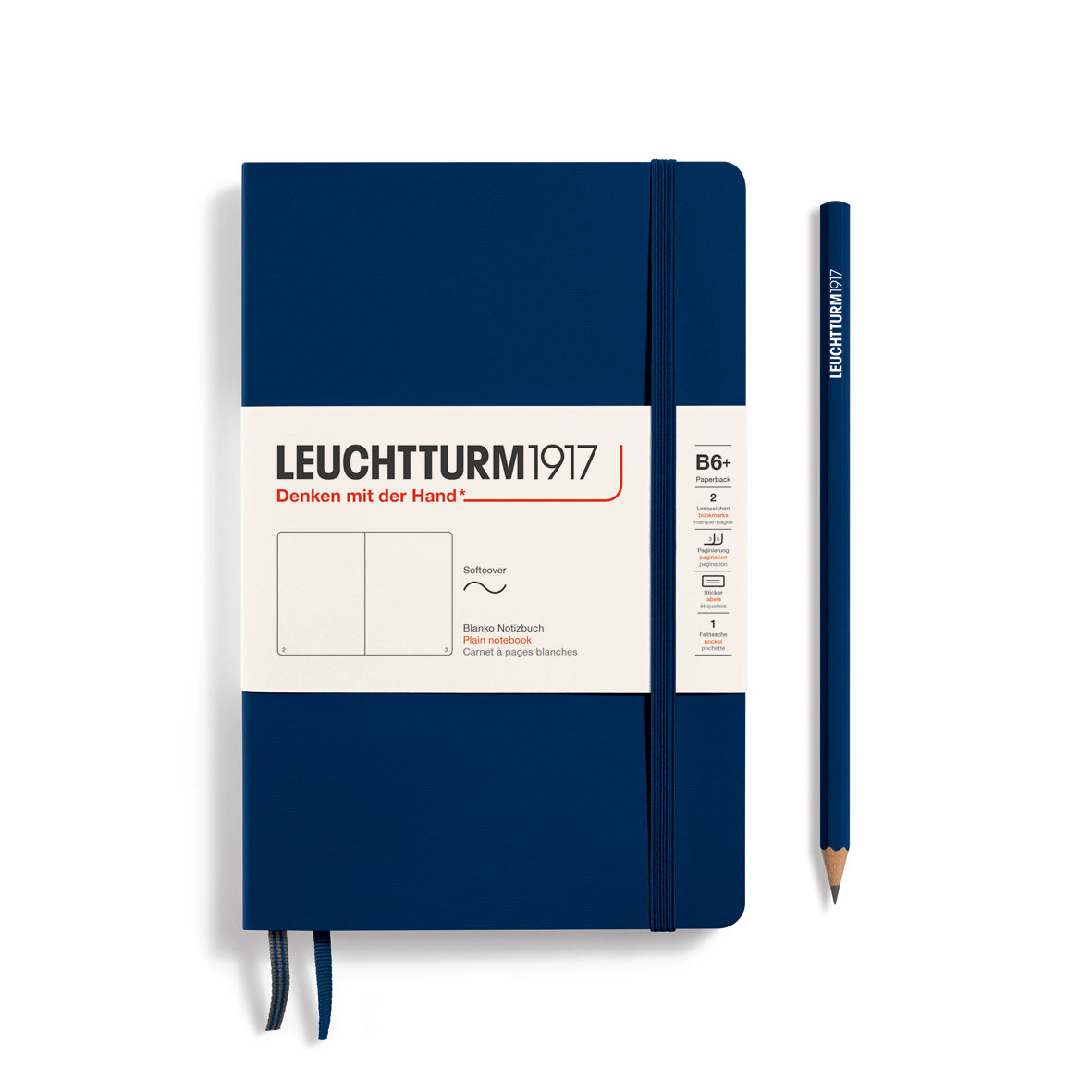 Leuchtturm1917 Carnet Classic Souple Blanc B6+ / Blanc / Marine