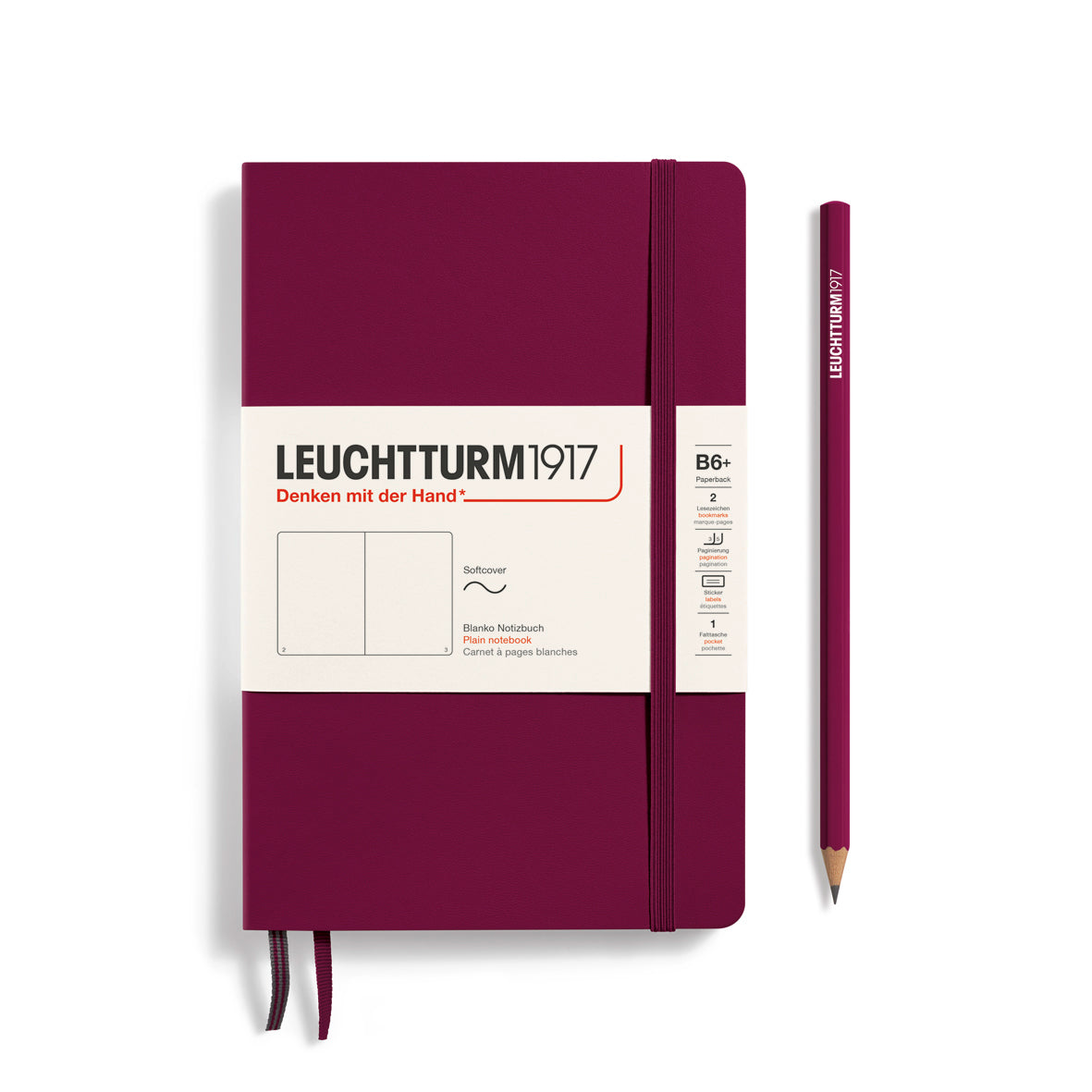 Leuchtturm1917 Carnet Classic Souple Blanc B6+ / Blanc / Port Red 4004117551772
