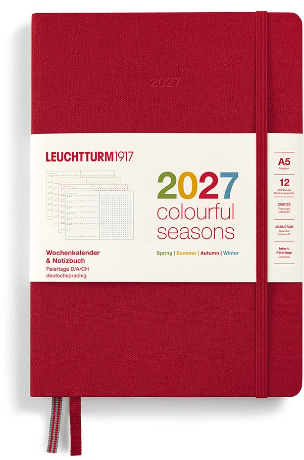 Agenda Colourful Seasons Edition 2027 LEUCHTTURM1917, Anglais - A5 - Hardcover - Red