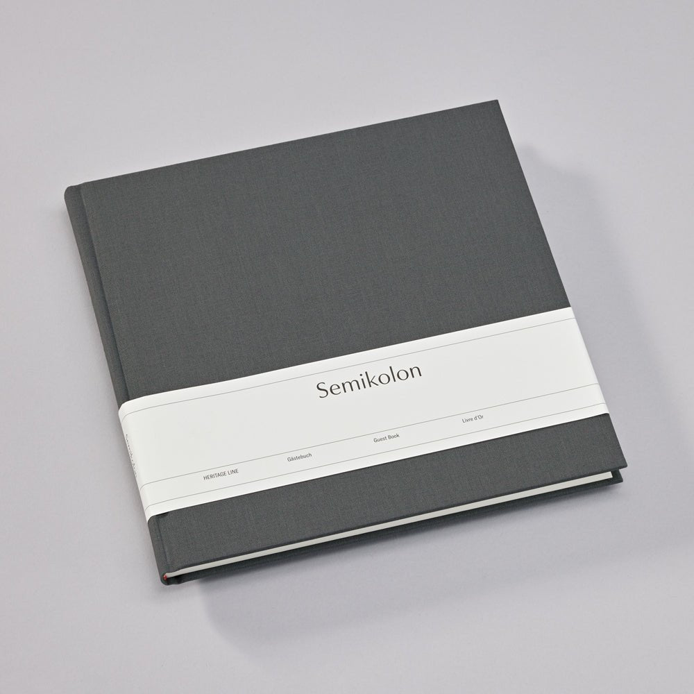 Livre d'Or SEMIKOLON - 25 x 23 cm - Hardcover - Uni - Lava Stone - 4004117646416