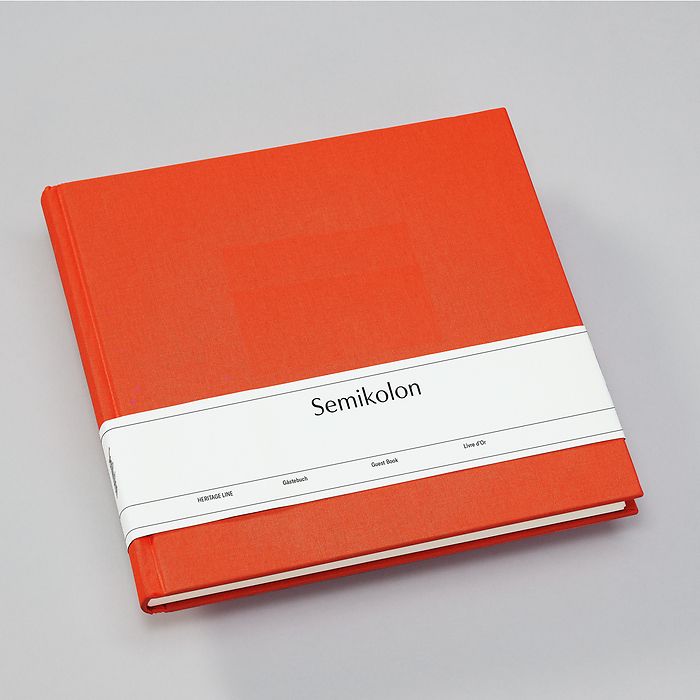 Livre d'Or SEMIKOLON - 25 x 23 cm - Hardcover - Uni - Orange - 4250053602966