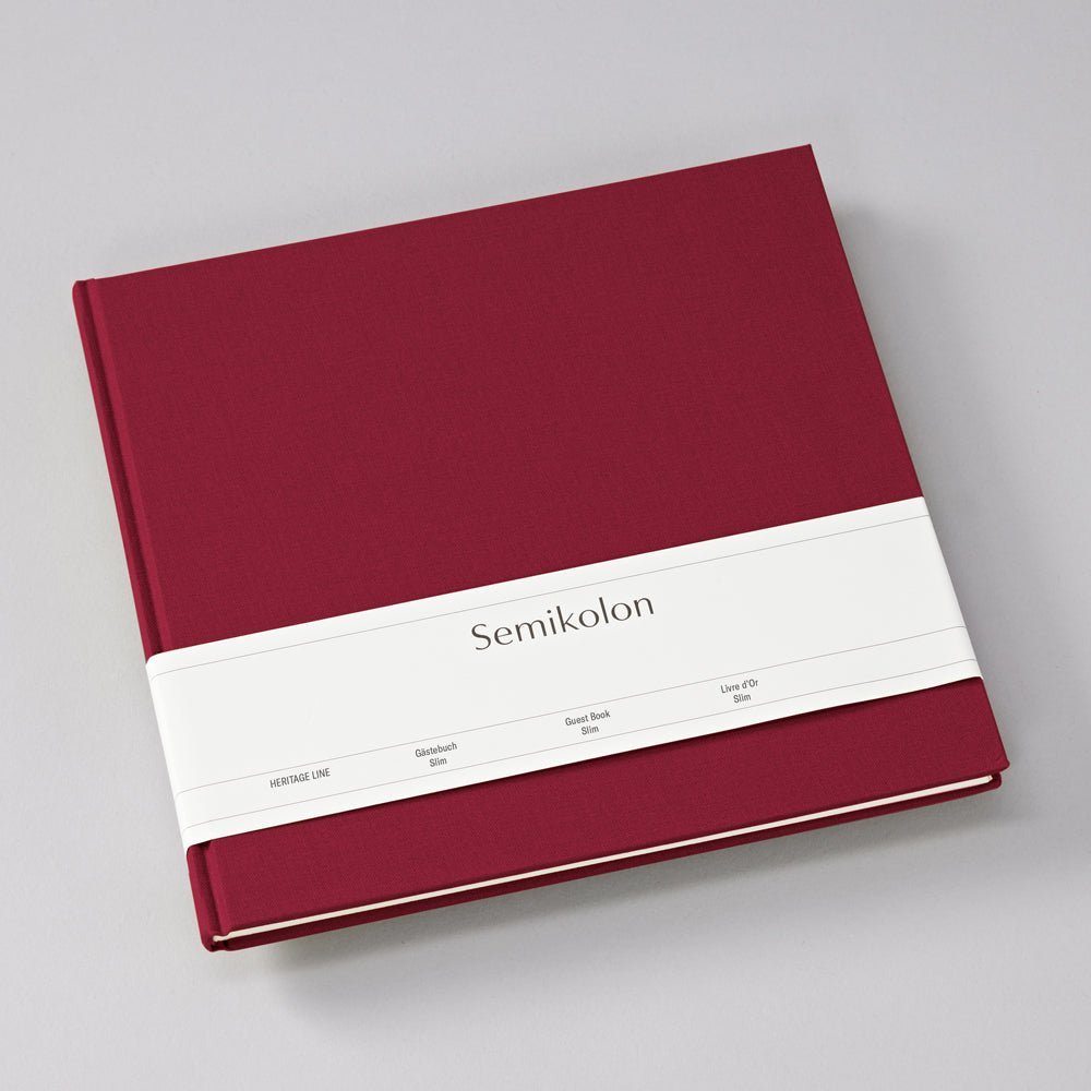 Livre d'Or Slim SEMIKOLON - 25 x 23 cm - Hardcover - Uni - Burgundy - 4004117648984