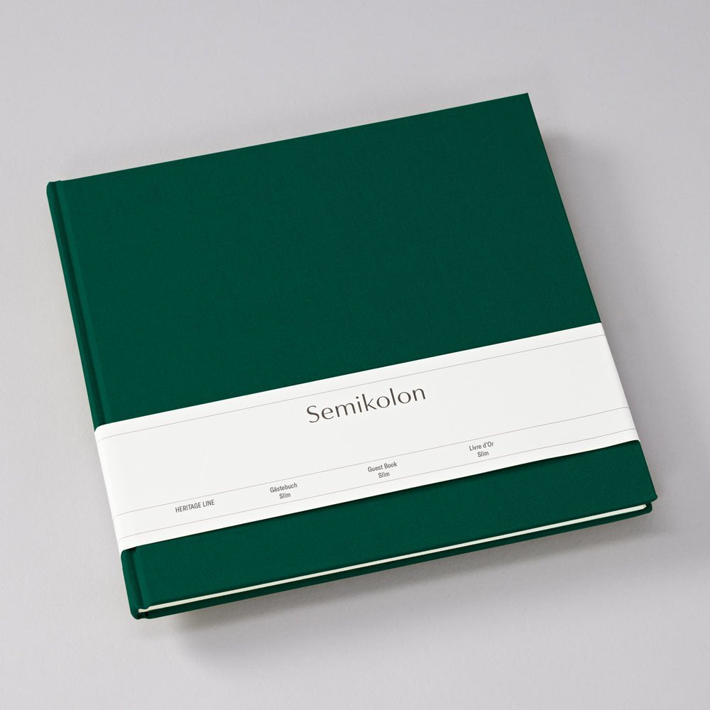 Livre d'Or Slim SEMIKOLON - 25 x 23 cm - Hardcover - Uni - Forest - 4004117653773