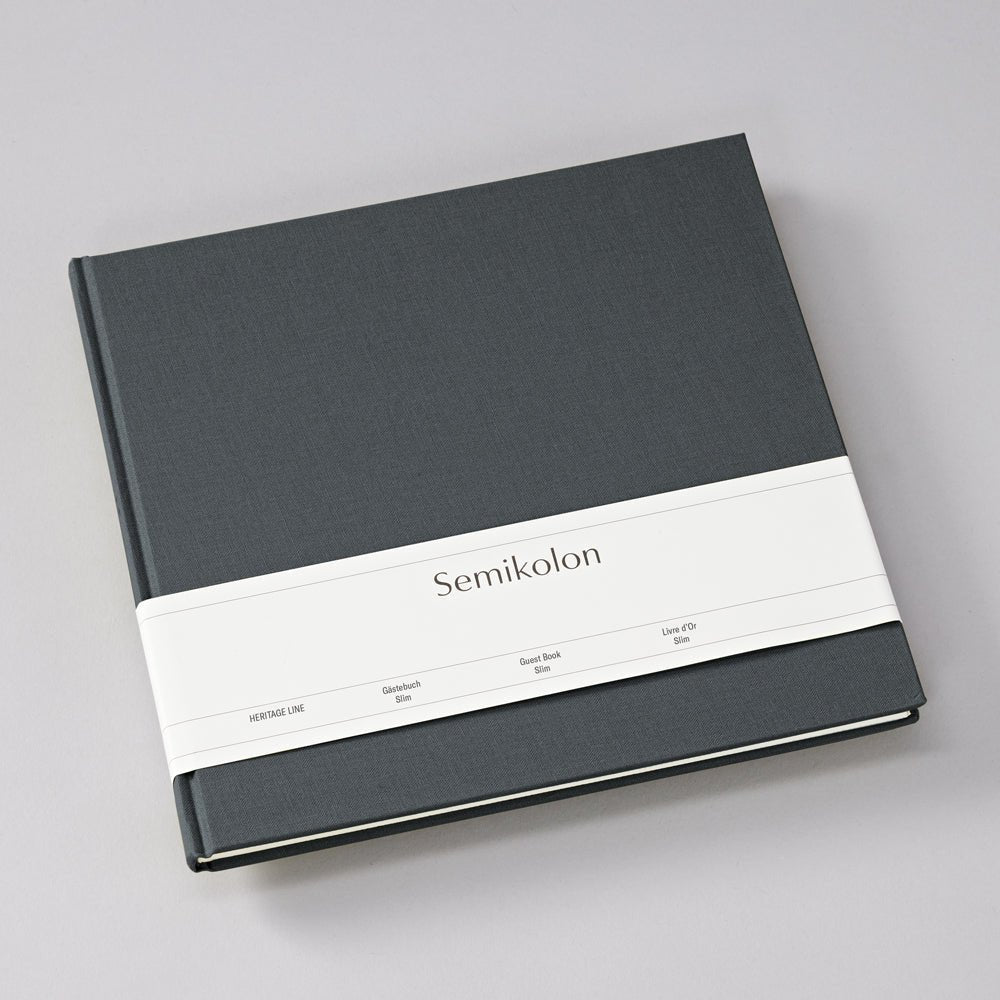 Livre d'Or Slim SEMIKOLON - 25 x 23 cm - Hardcover - Uni - Lava Stone - 4004117654237