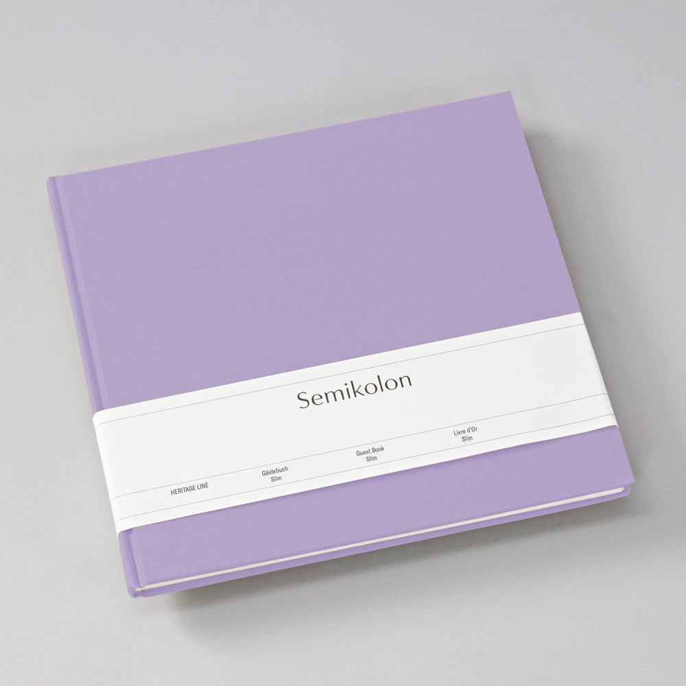 Livre d'Or Slim SEMIKOLON - 25 x 23 cm - Hardcover - Uni - Lilac Silk - 4004117654220