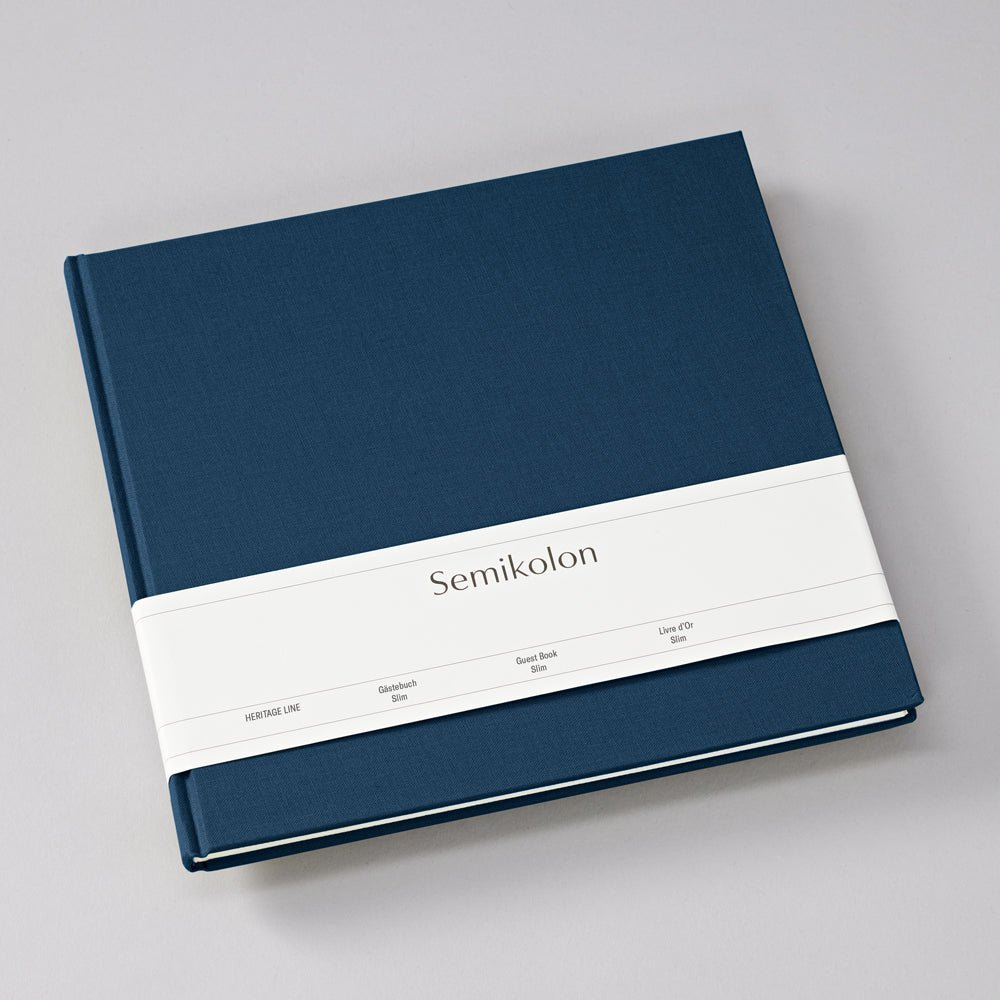 Livre d'Or Slim SEMIKOLON - 25 x 23 cm - Hardcover - Uni - Marine - 4004117653742