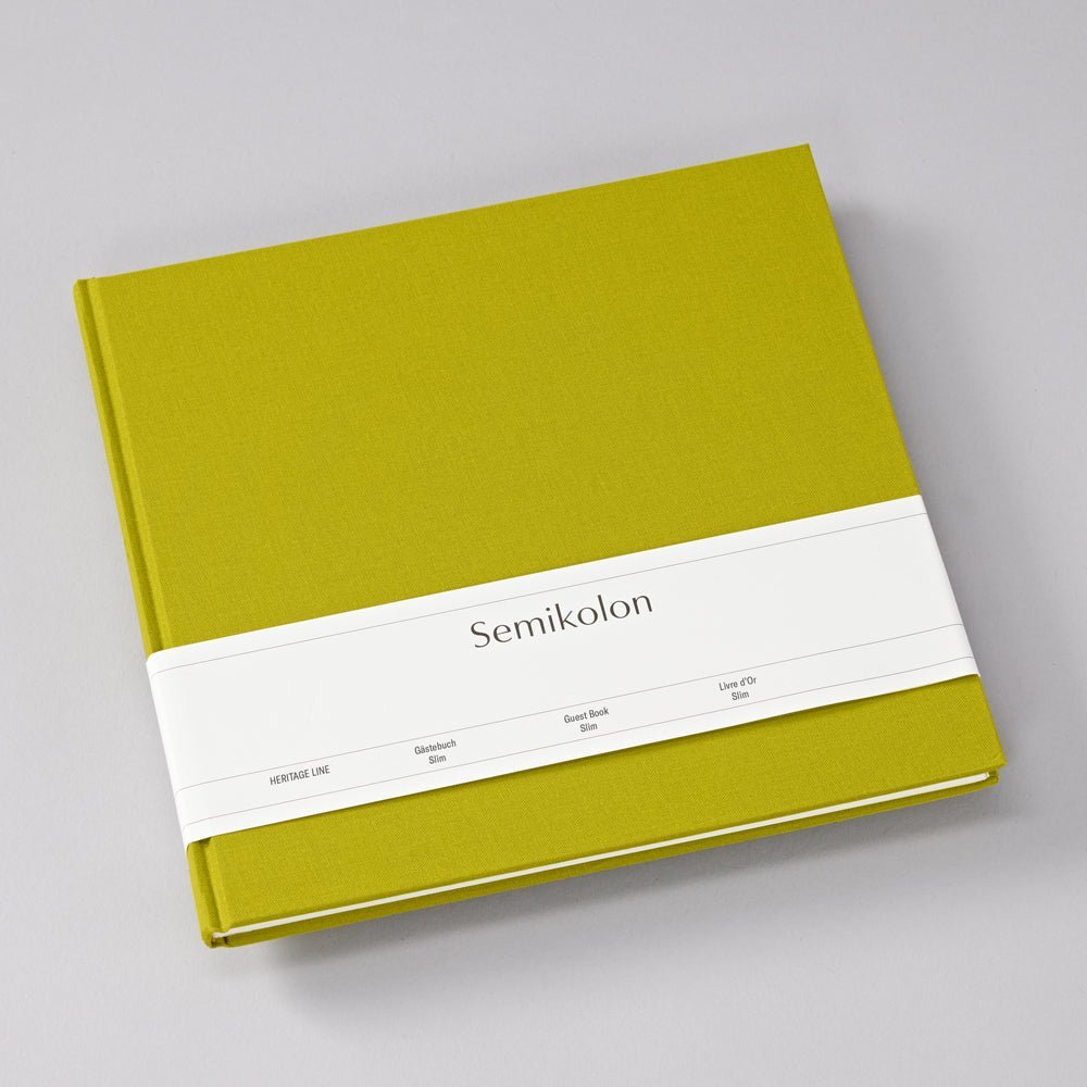 Livre d'Or Slim SEMIKOLON - 25 x 23 cm - Hardcover - Uni - Matcha - 4004117654213