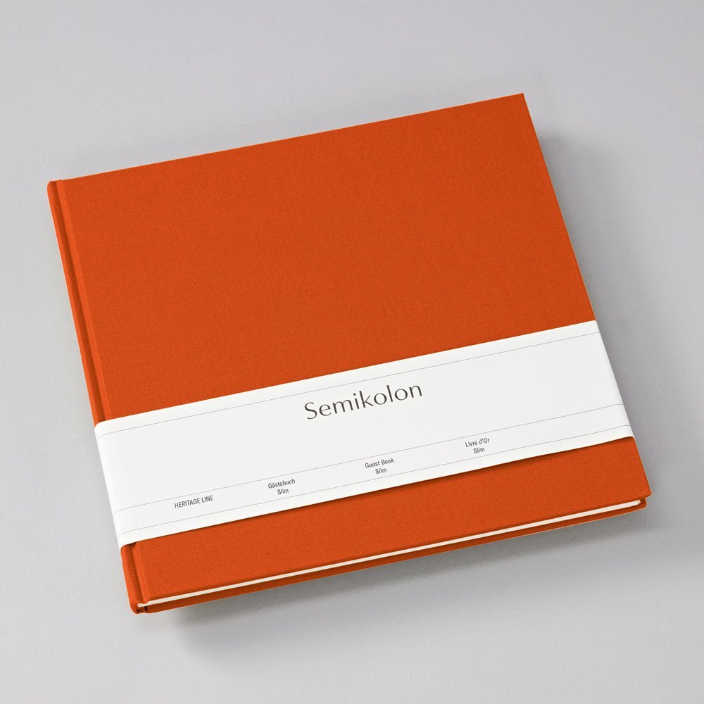 Livre d'Or Slim SEMIKOLON - 25 x 23 cm - Hardcover - Uni - Orange - 4004117653780